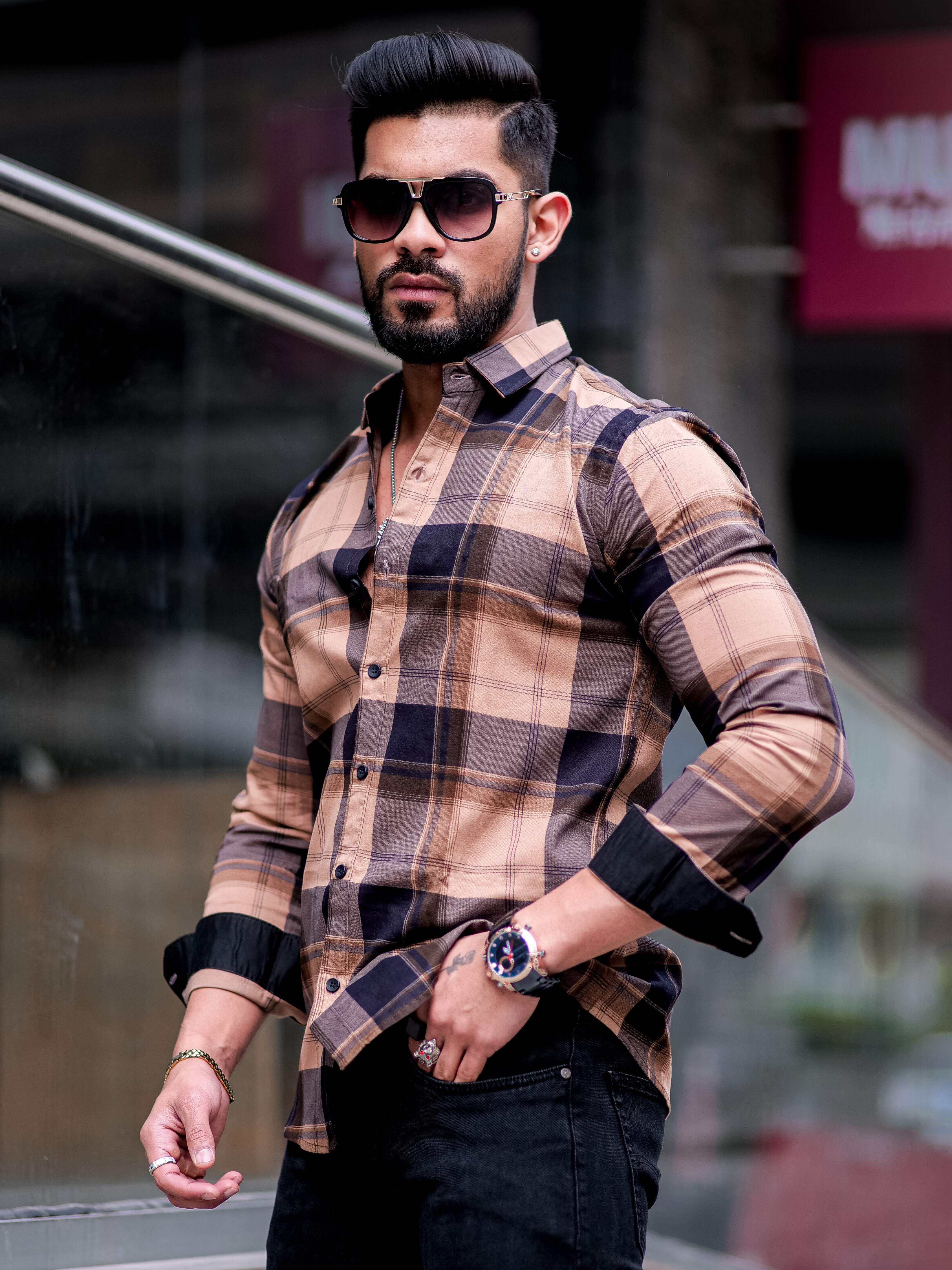 Almond Frost Checkered Cotton Shirt - Image 5