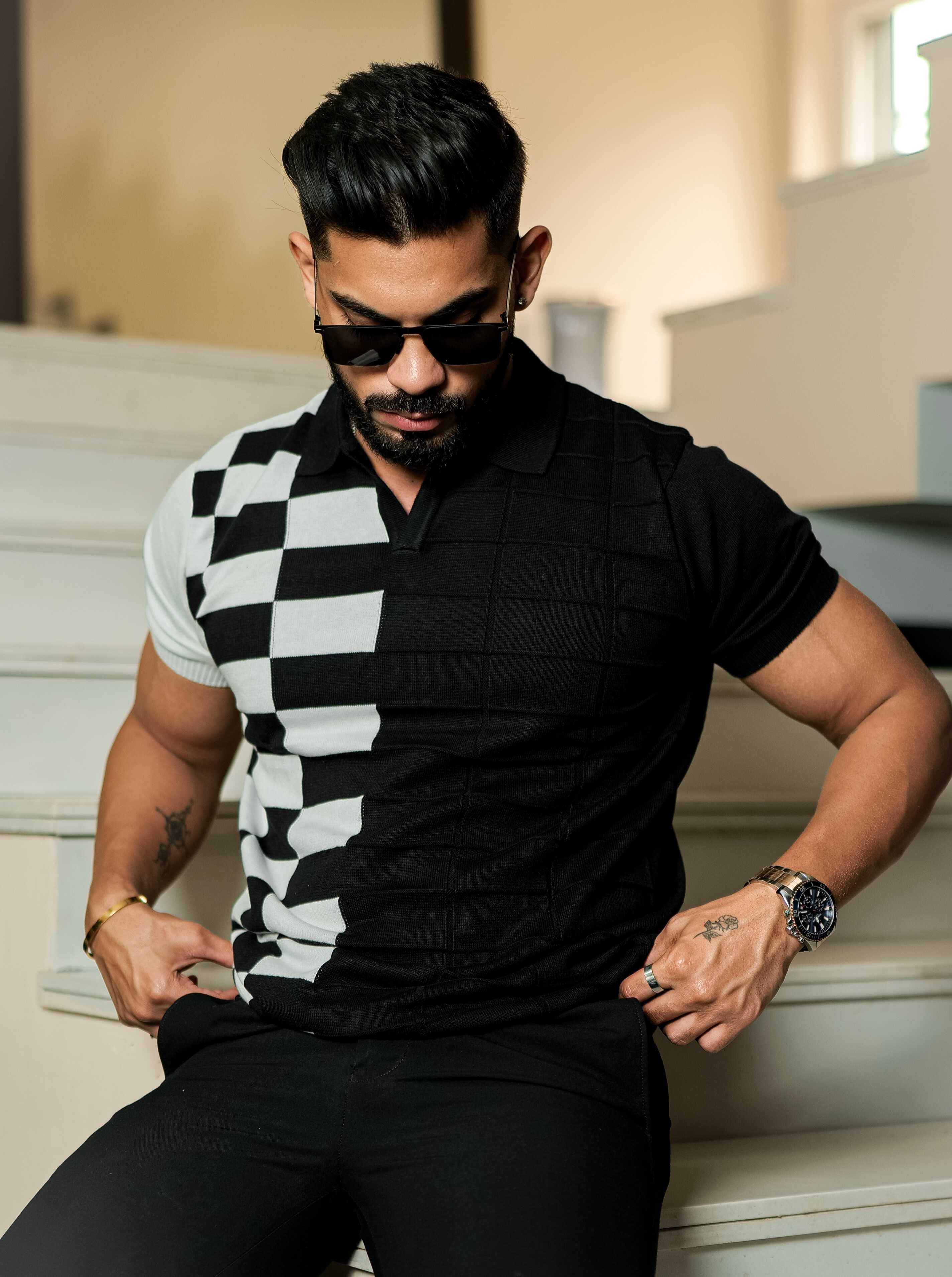 Black Cotton Half Sleeve Premium T Shirt - Image 8