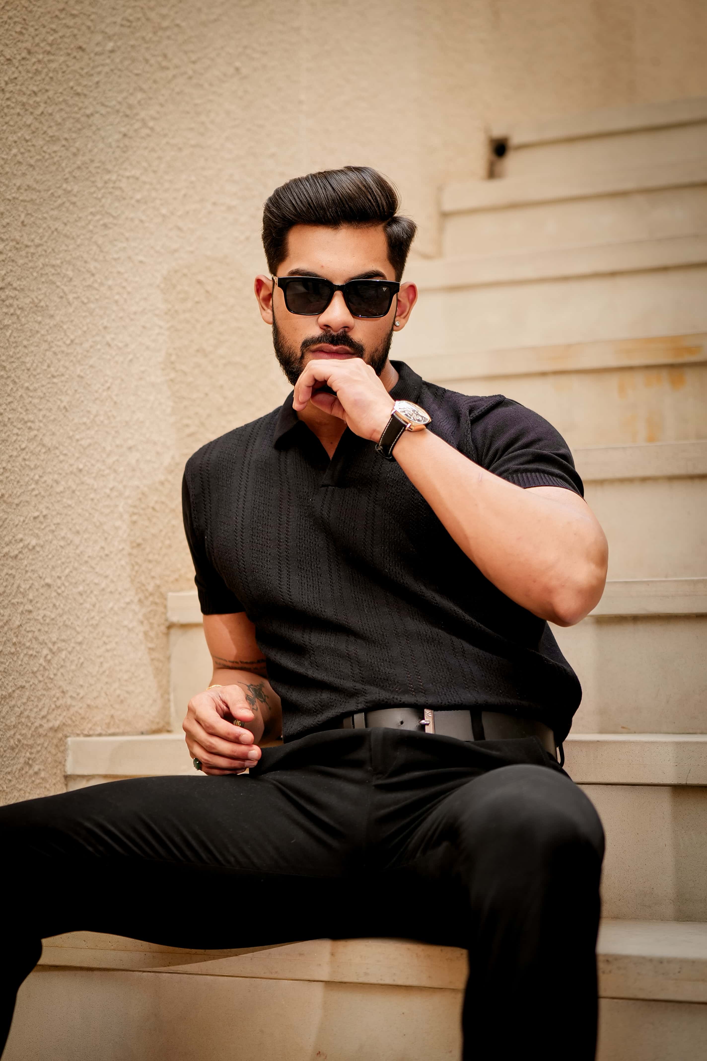 Black Designer Cotton Half Sleeve Premium T Shirt - Image 10