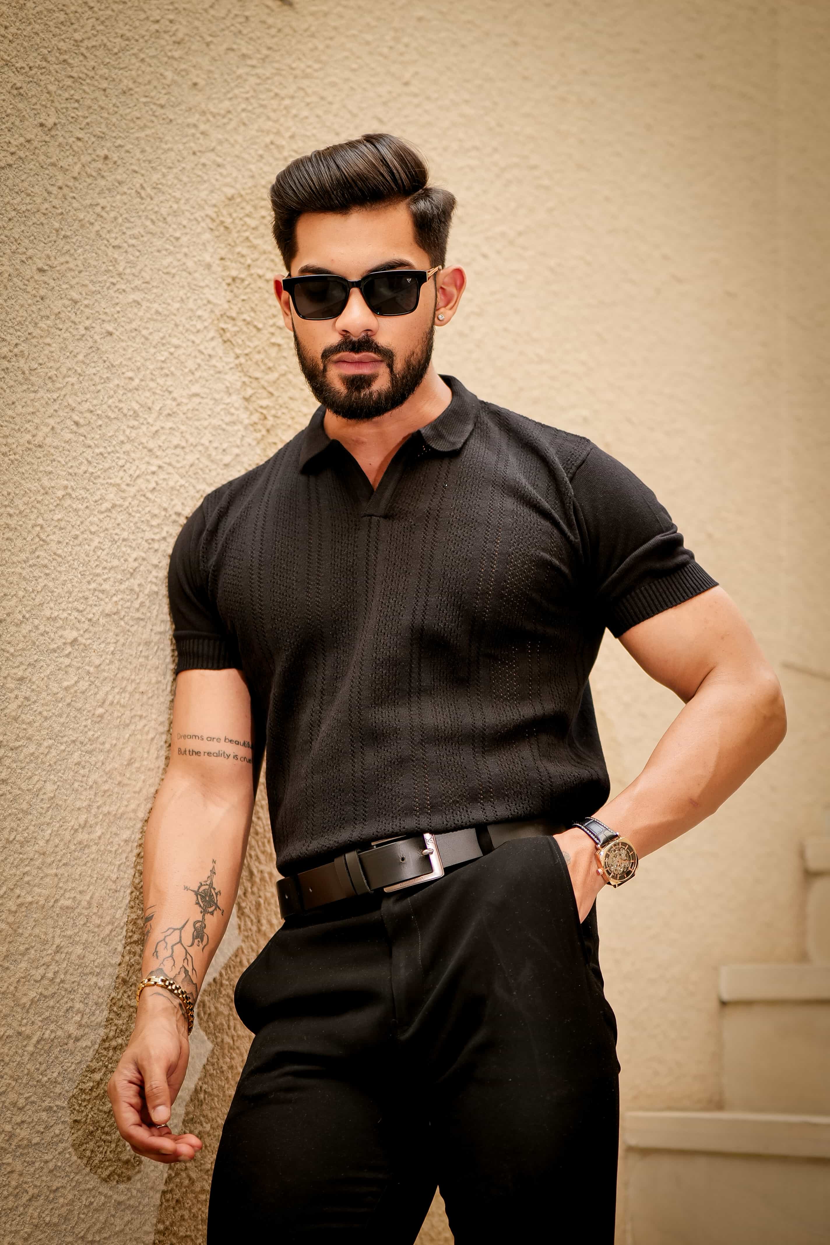Black Designer Cotton Half Sleeve Premium T Shirt - Image 7