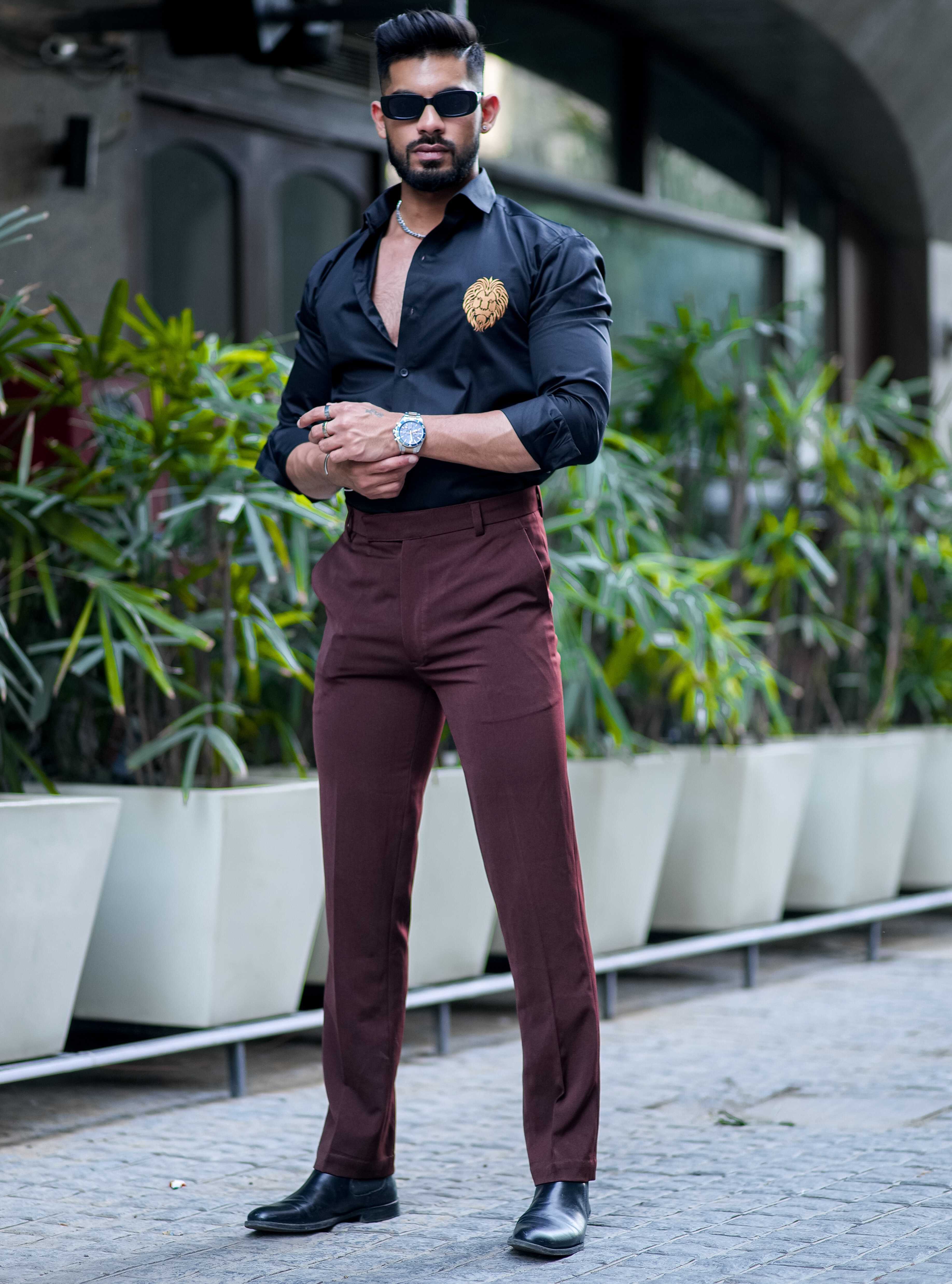 Black Mufasa Embroidered Premium Cotton Shirt For Men - Image 3