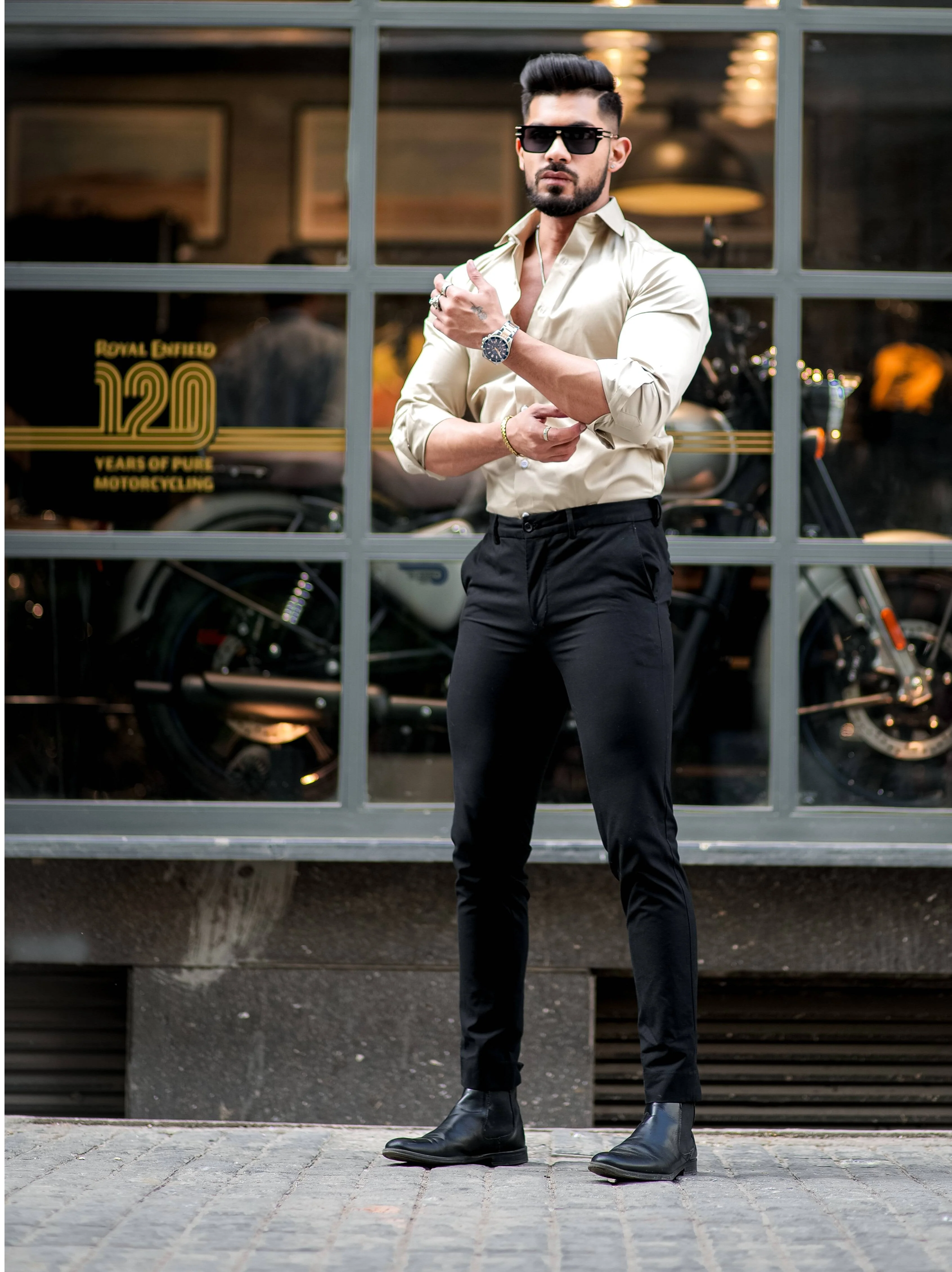 Formy Ash Formal Luxury Satin Cotton Shirt For Men's - Image 3