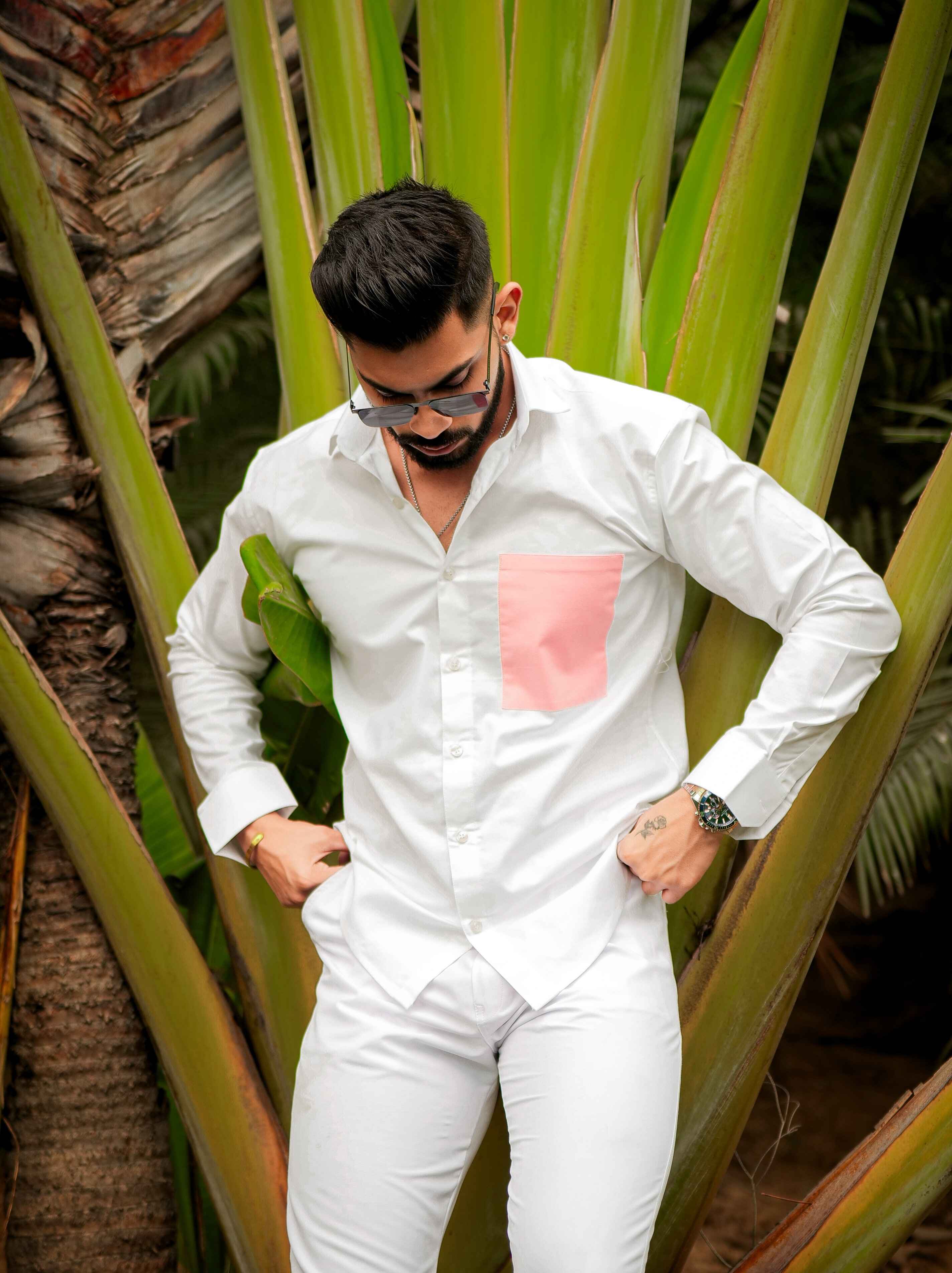 White Oxford Cotton Designer Shirt - Image 9
