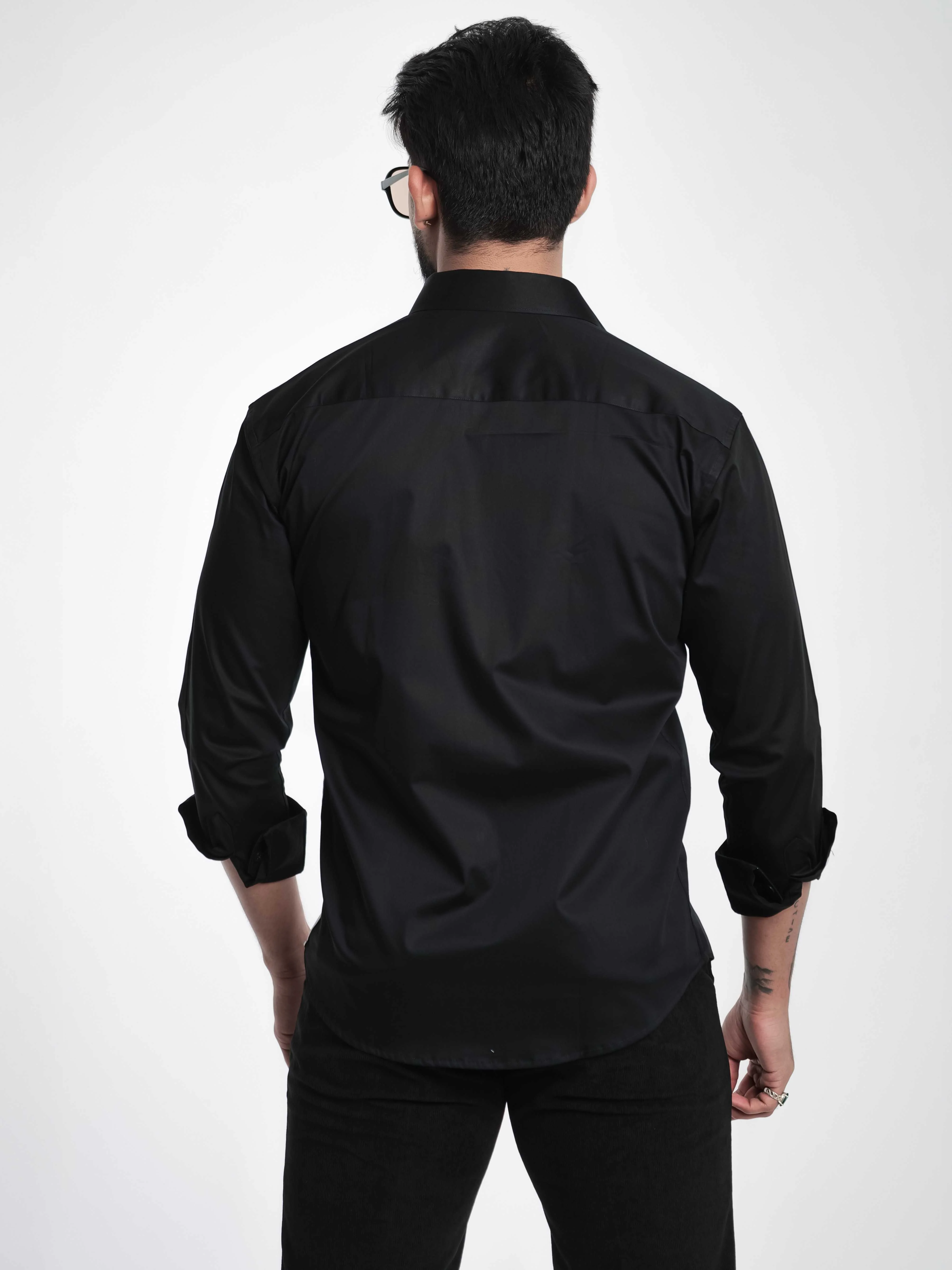 FOOMER BLACK AND WHITE CUT N SEW DESIGNER SHIRT FOR MEN'S - Image 6