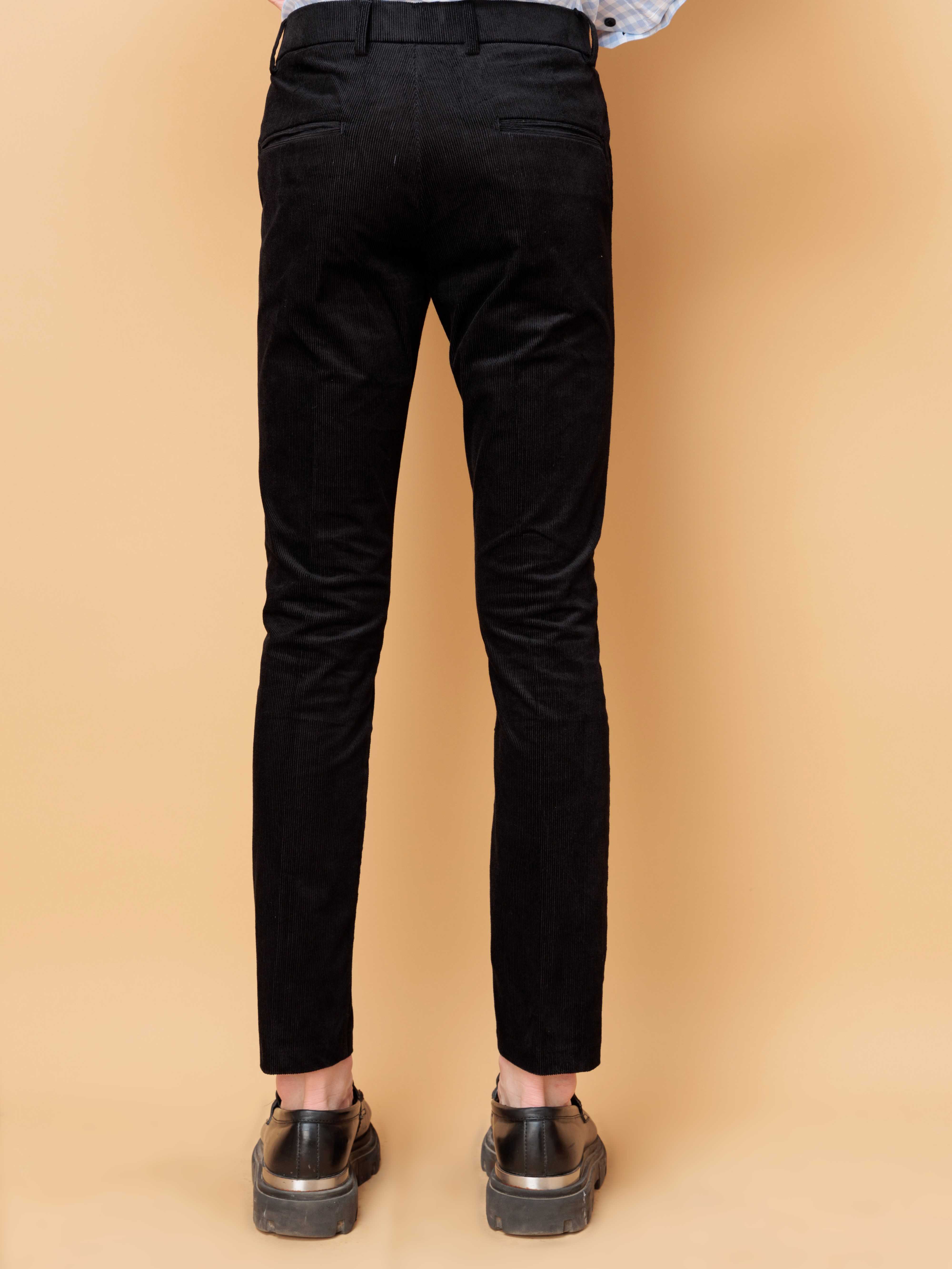 FOOMER BLACK CORDUROY RELAXED FIT TROUSERS FOR MEN'S - Image 6