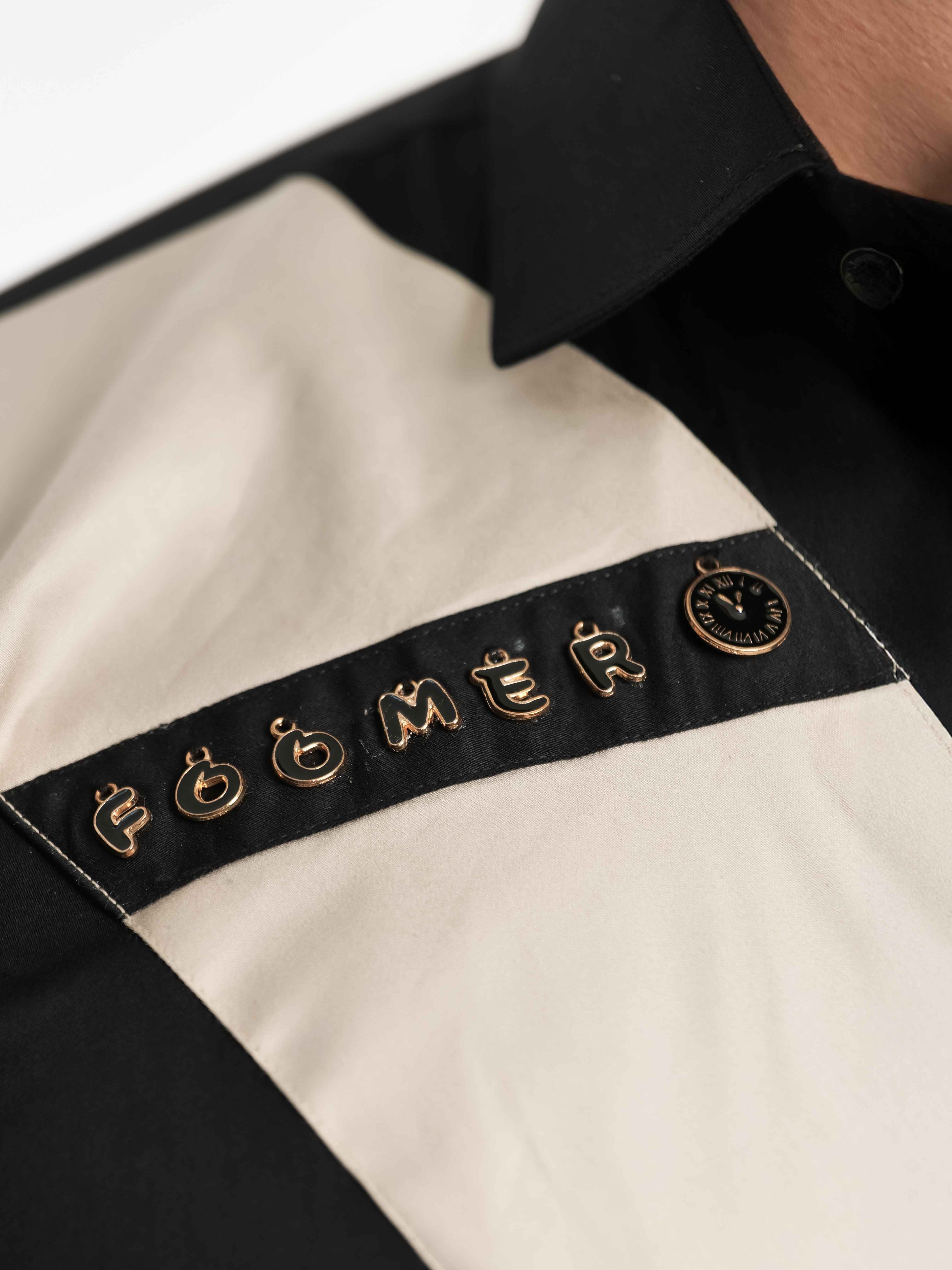 FOOMER BLACK CUT N SEW DESIGNER SHIRT FOR MEN'S - Image 2