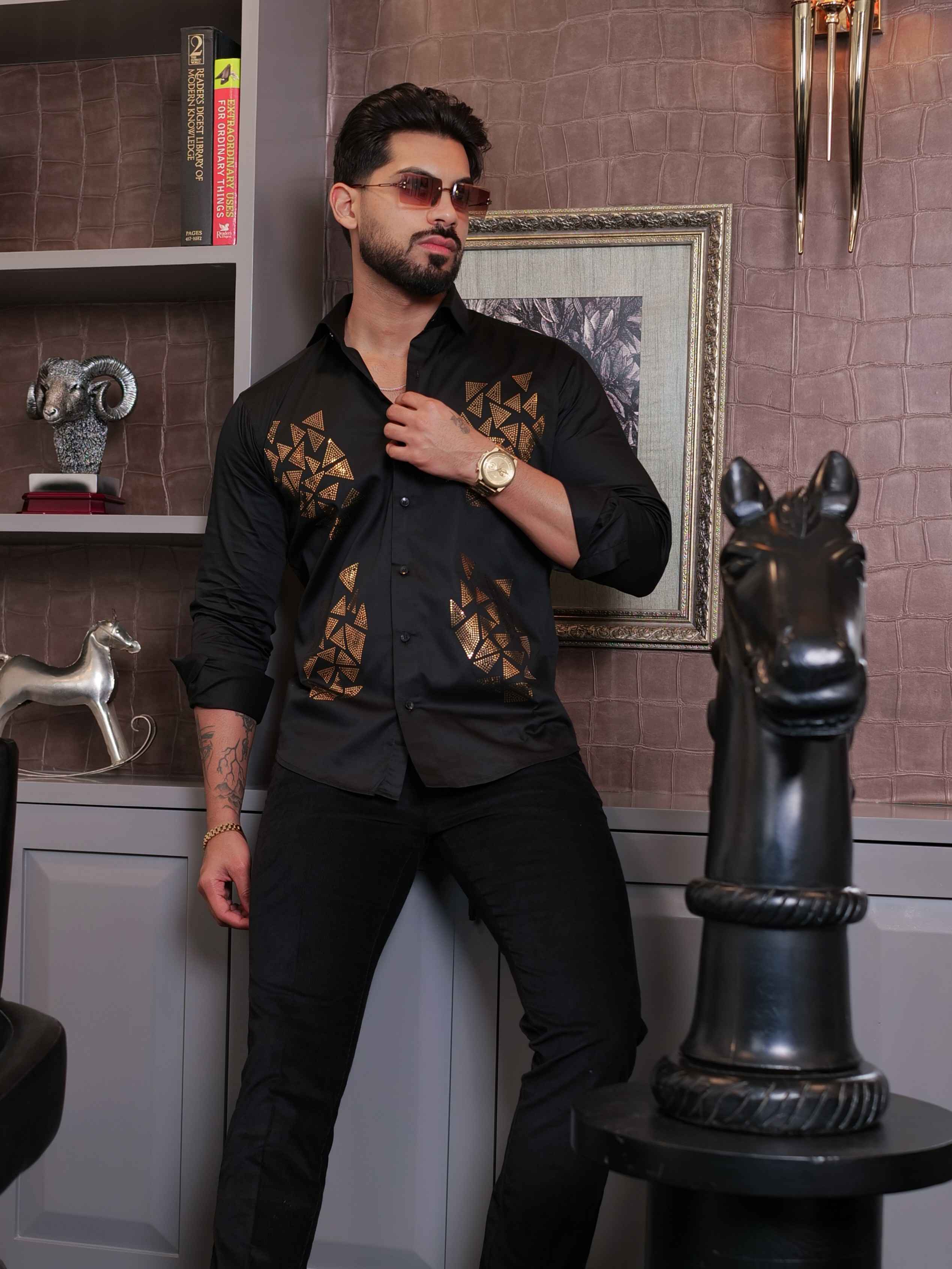 FOOMER BLACK SEQUENCE DESIGNER SHIRT FOR MEN'S - Image 10