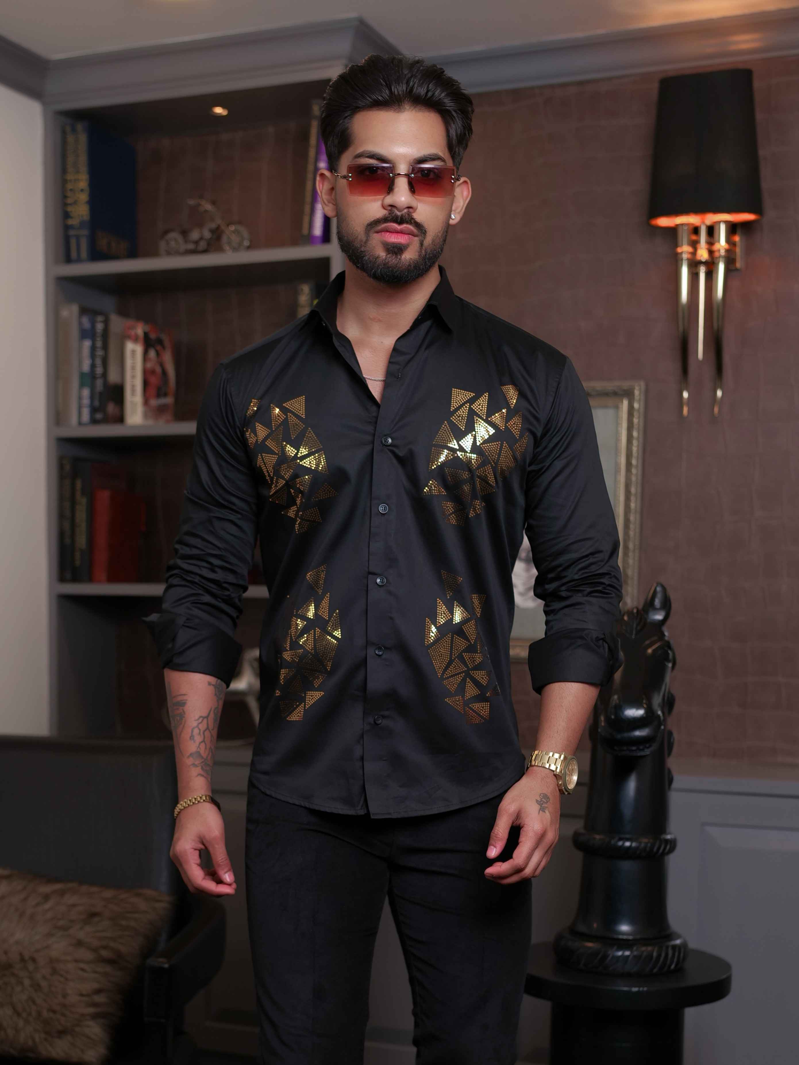 FOOMER BLACK SEQUENCE DESIGNER SHIRT FOR MEN'S - Image 8