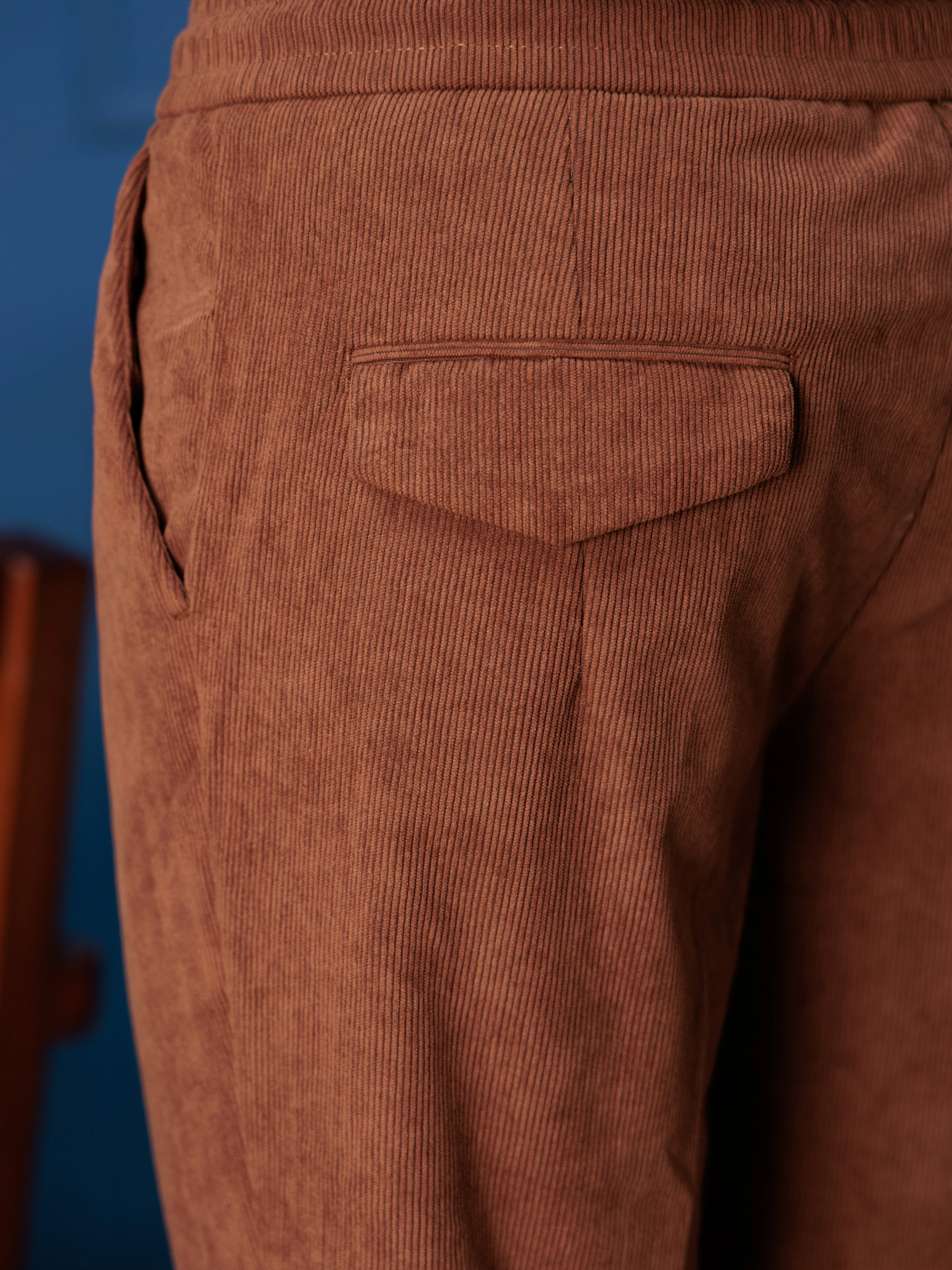 FOOMER BROWN CORDUROY RELAXED FIT TROUSERS FOR MEN'S - Image 6