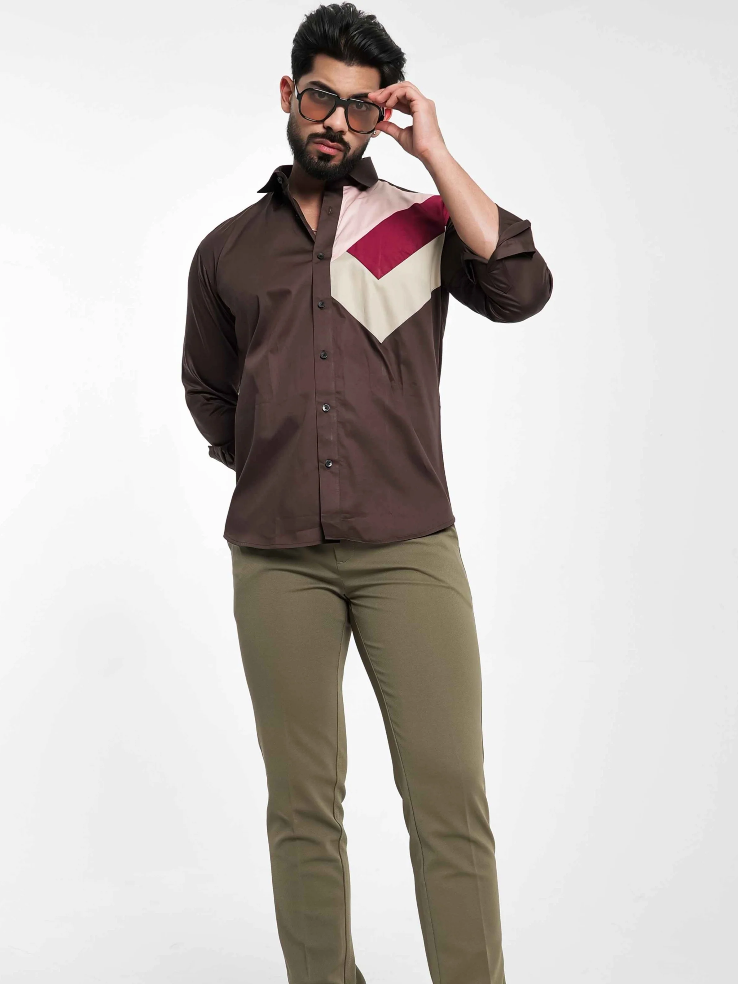 FOOMER BROWN CUT N SEW DESIGNER SHIRT FOR MEN'S - Image 6