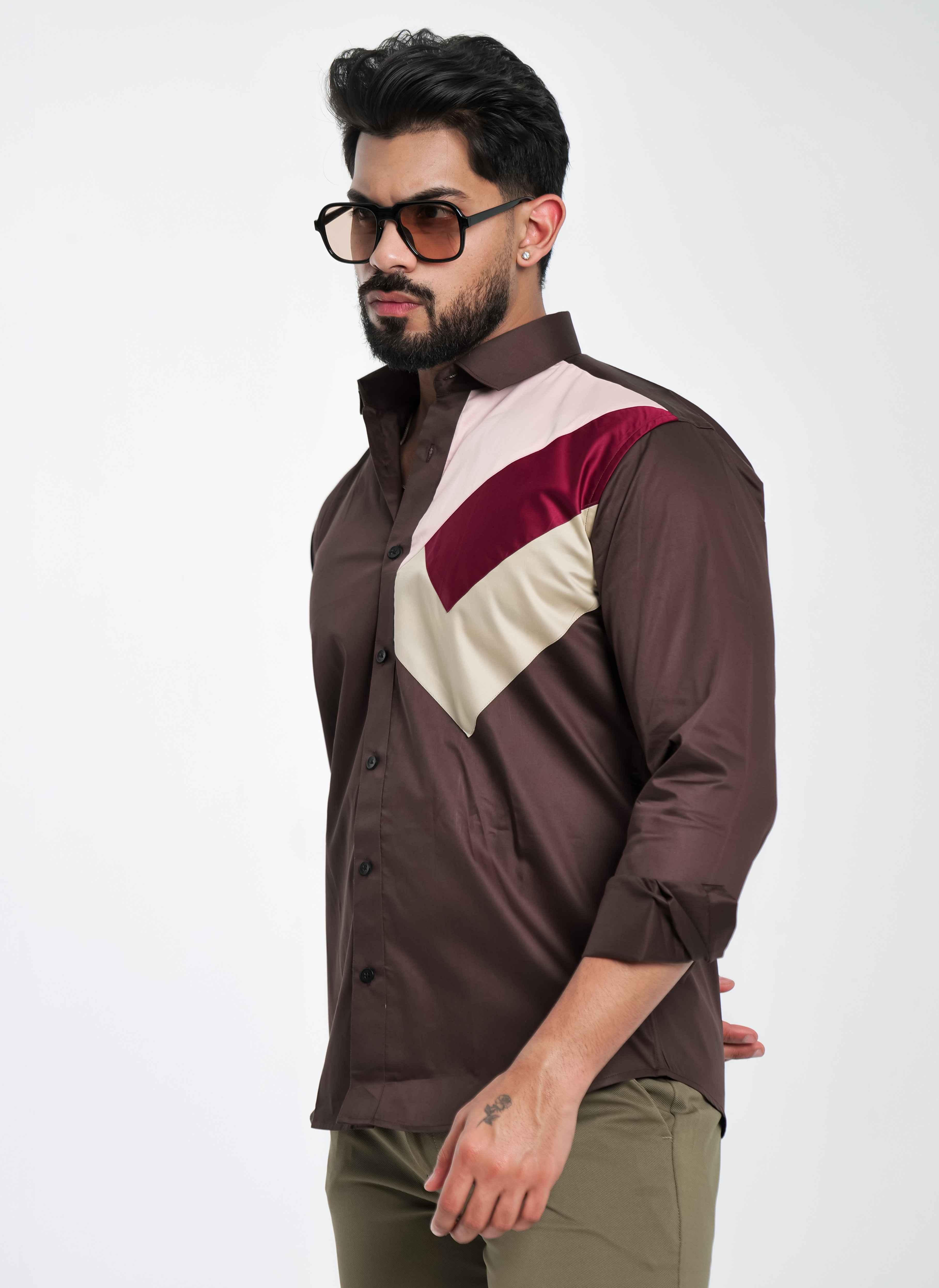 FOOMER BROWN CUT N SEW DESIGNER SHIRT FOR MEN'S - Image 8