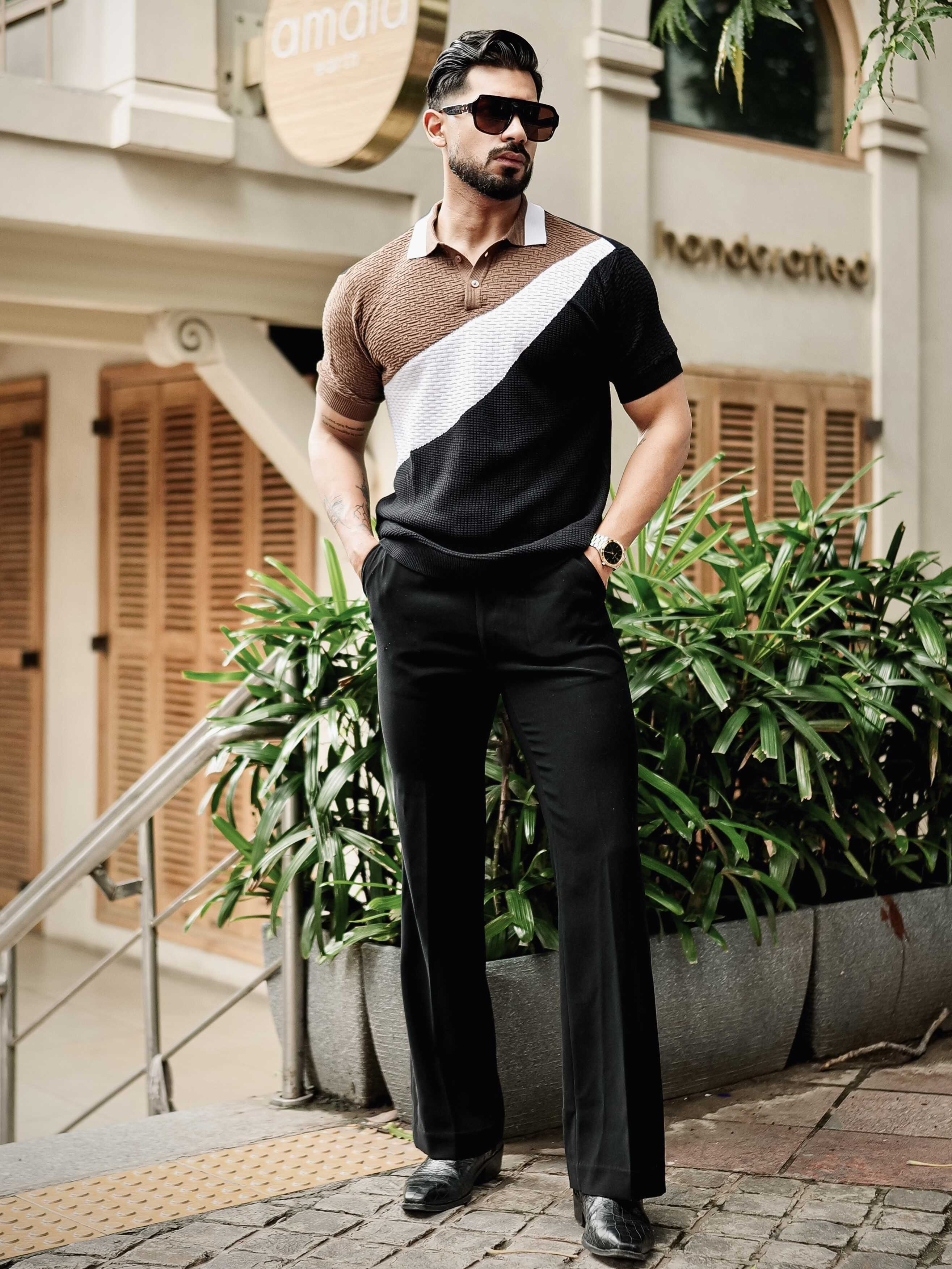 FOOMER BROWN HALF SLEEVE KNITTED TSHIRT FOR MEN'S - Image 3
