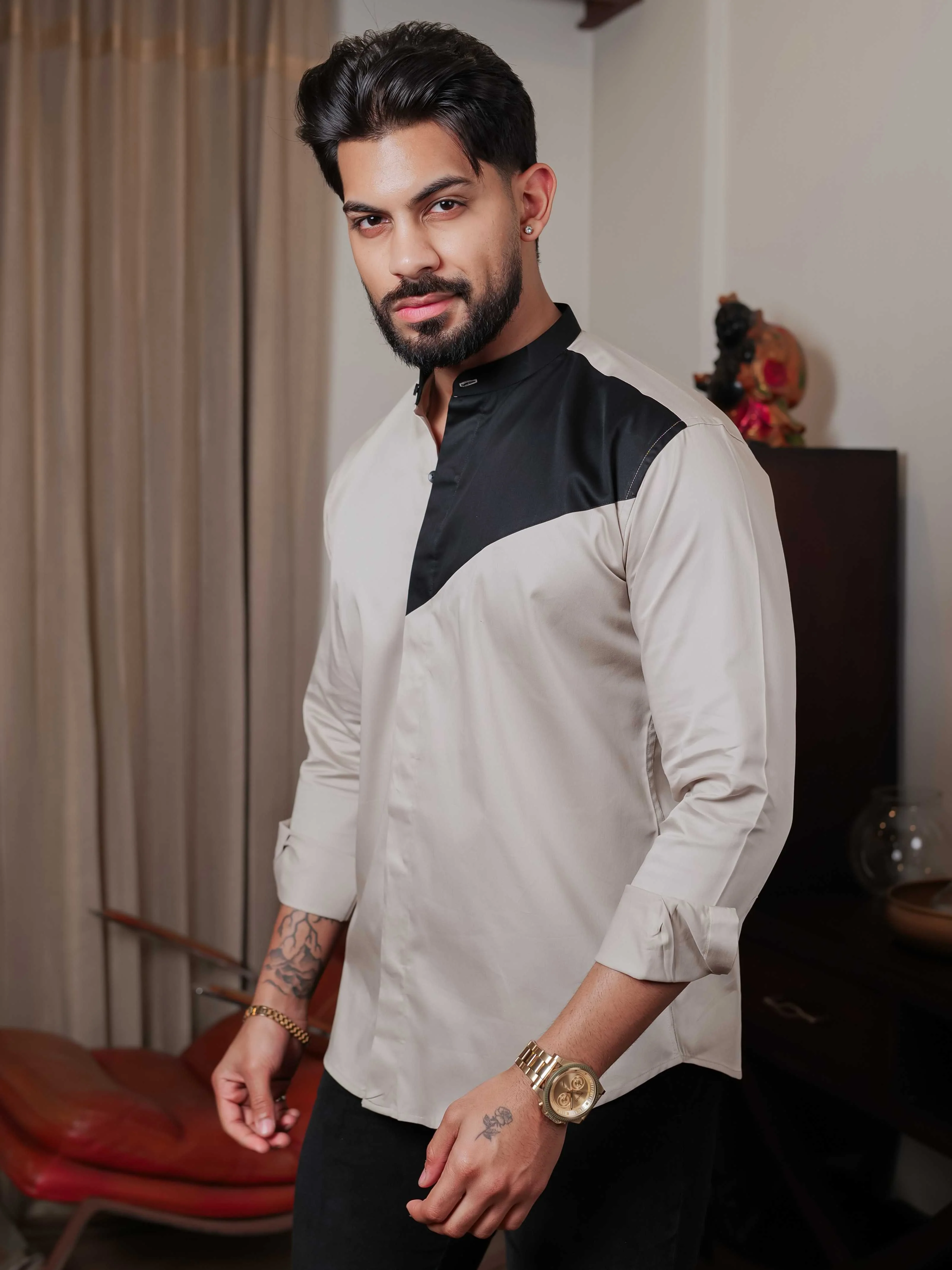 FOOMER CREAM CUT N SEW DESIGNER SHIRT FOR MEN'S - Image 6