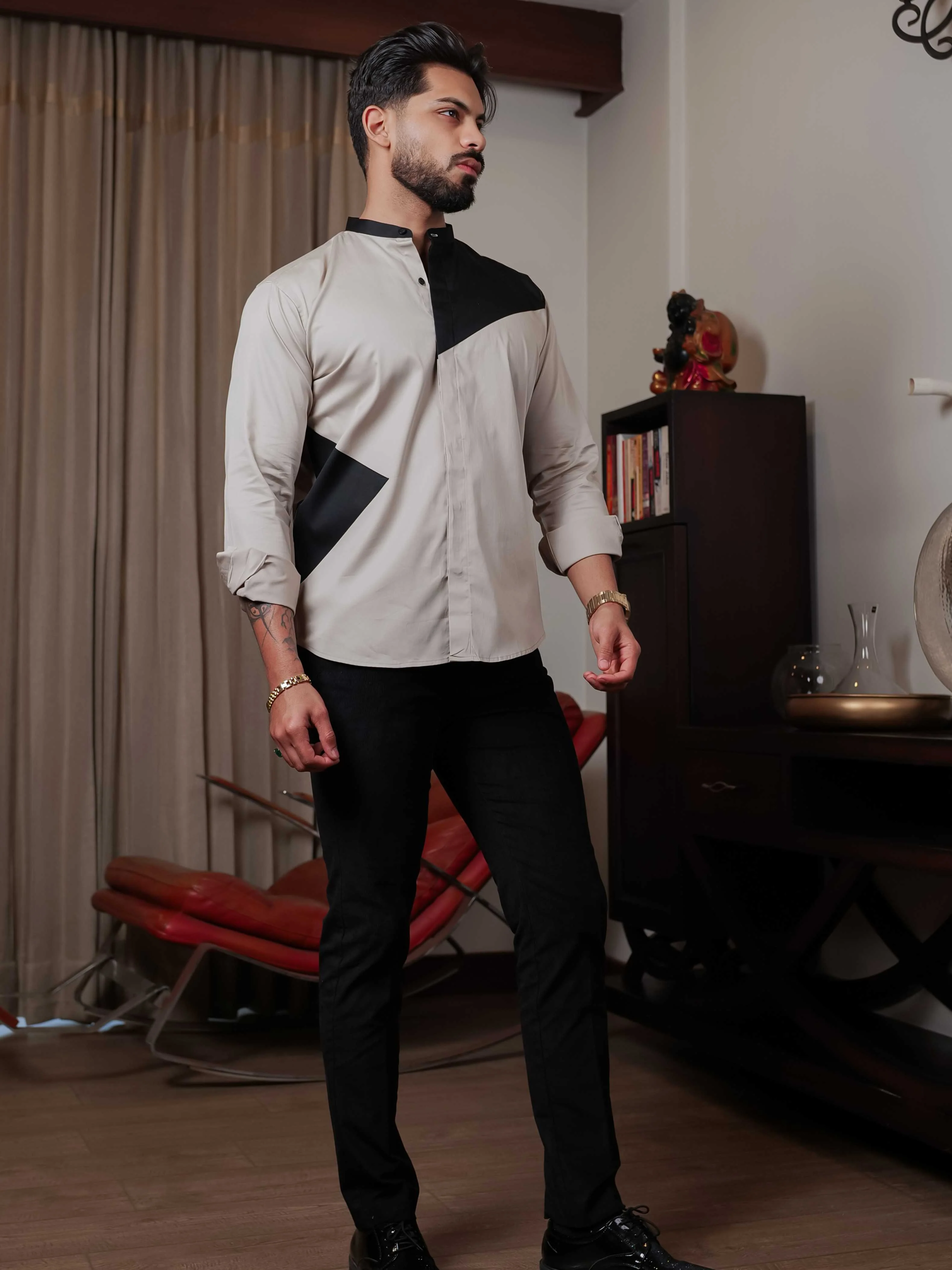 FOOMER CREAM CUT N SEW DESIGNER SHIRT FOR MEN'S - Image 9