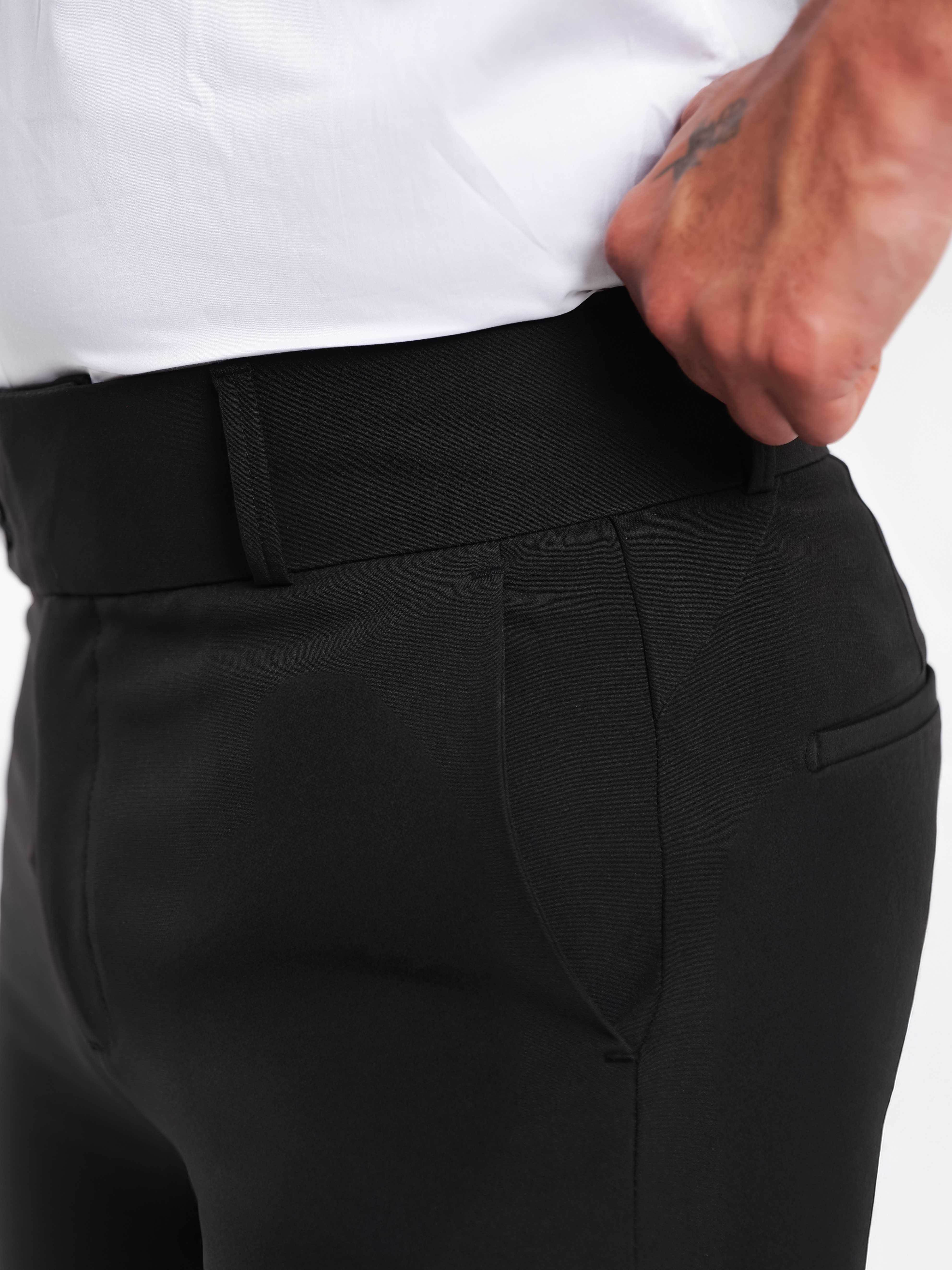 Foomer Designer Dark Black Trouser Pant For Men's - Image 5