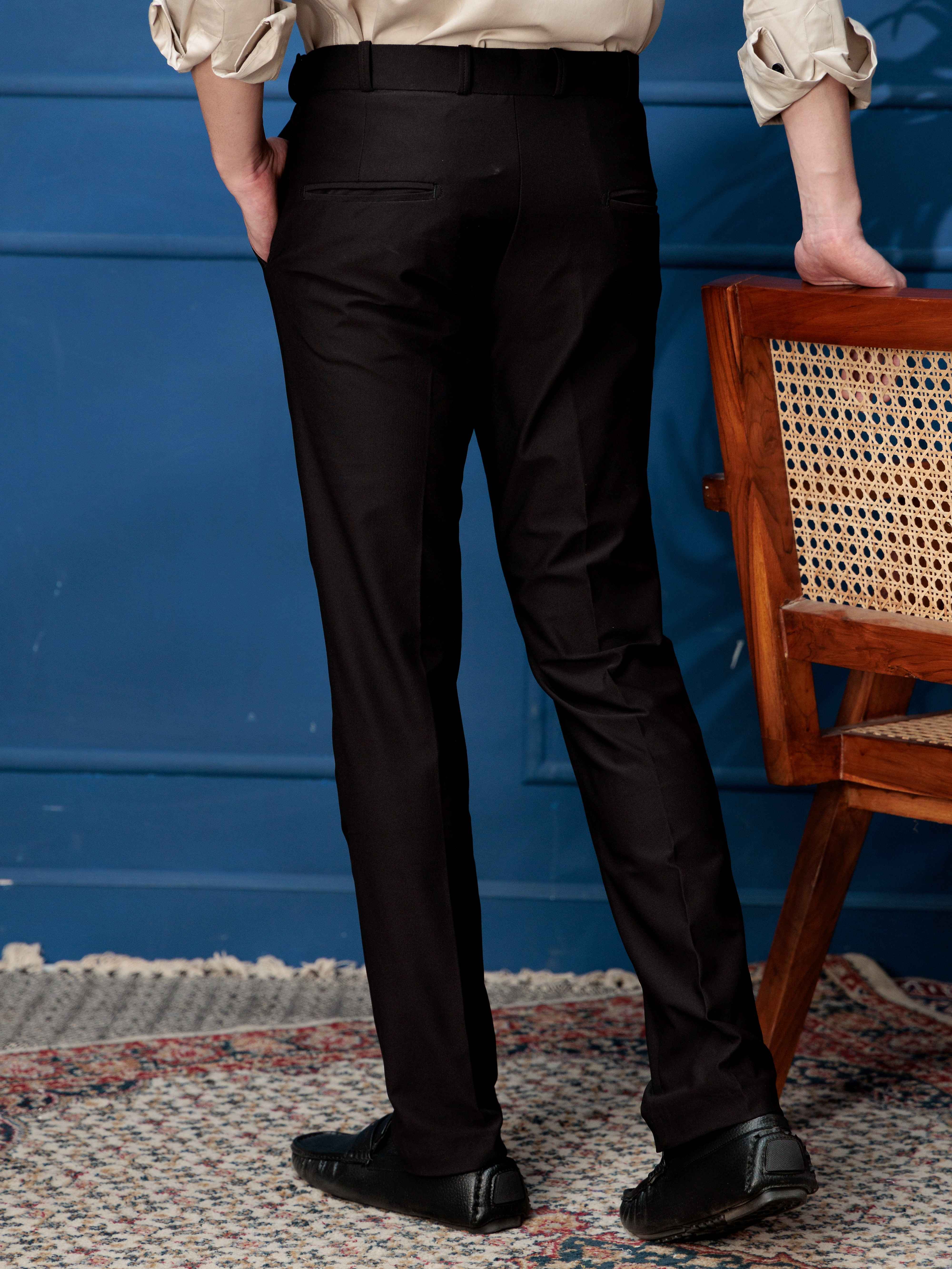 Foomer Designer Gurkha Black Trouser Pant For Men's - Image 4