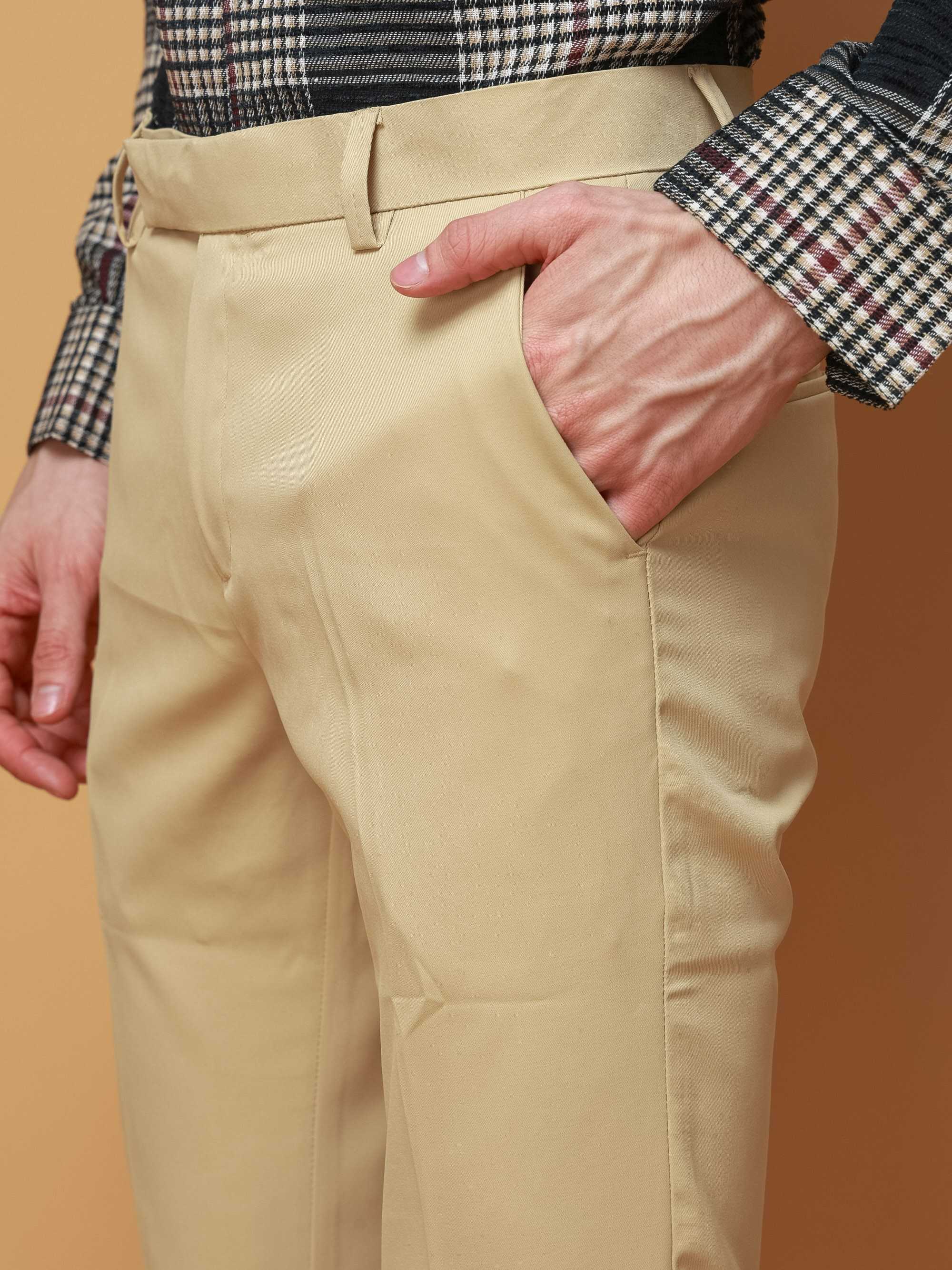 Foomer Formal Cream Pant For Men's - Image 2
