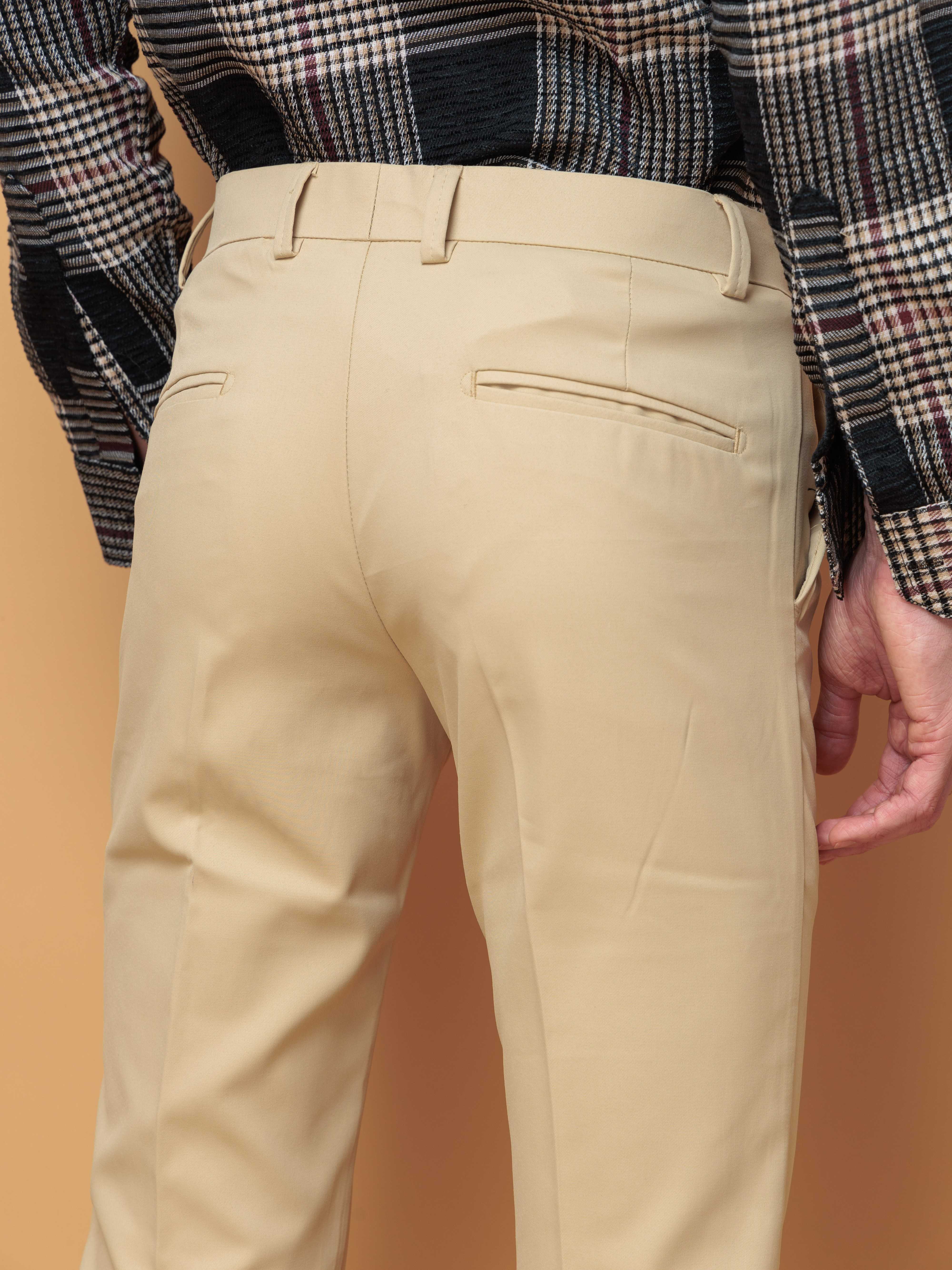 Foomer Formal Cream Pant For Men's - Image 3