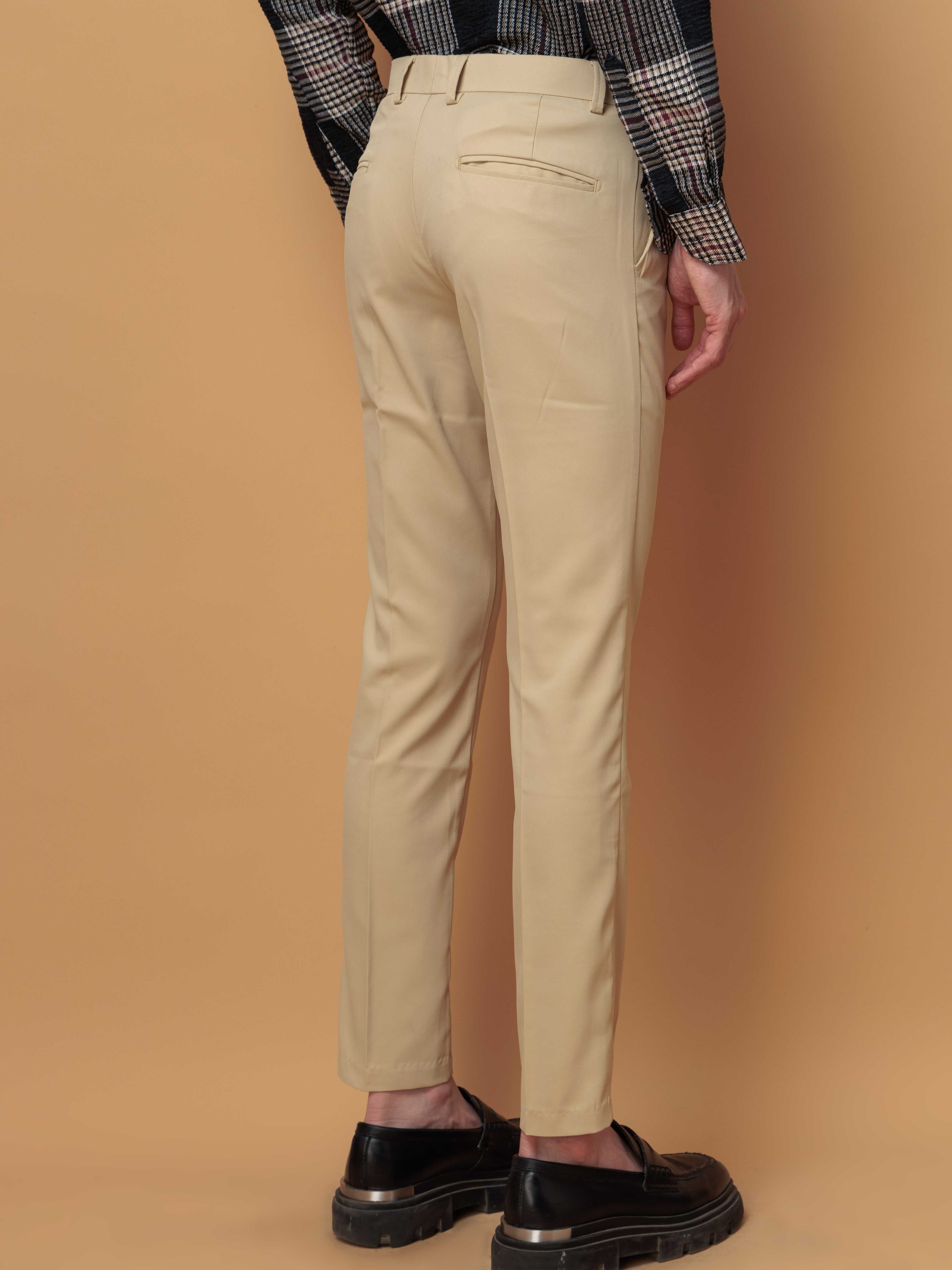 Foomer Formal Cream Pant For Men's - Image 5