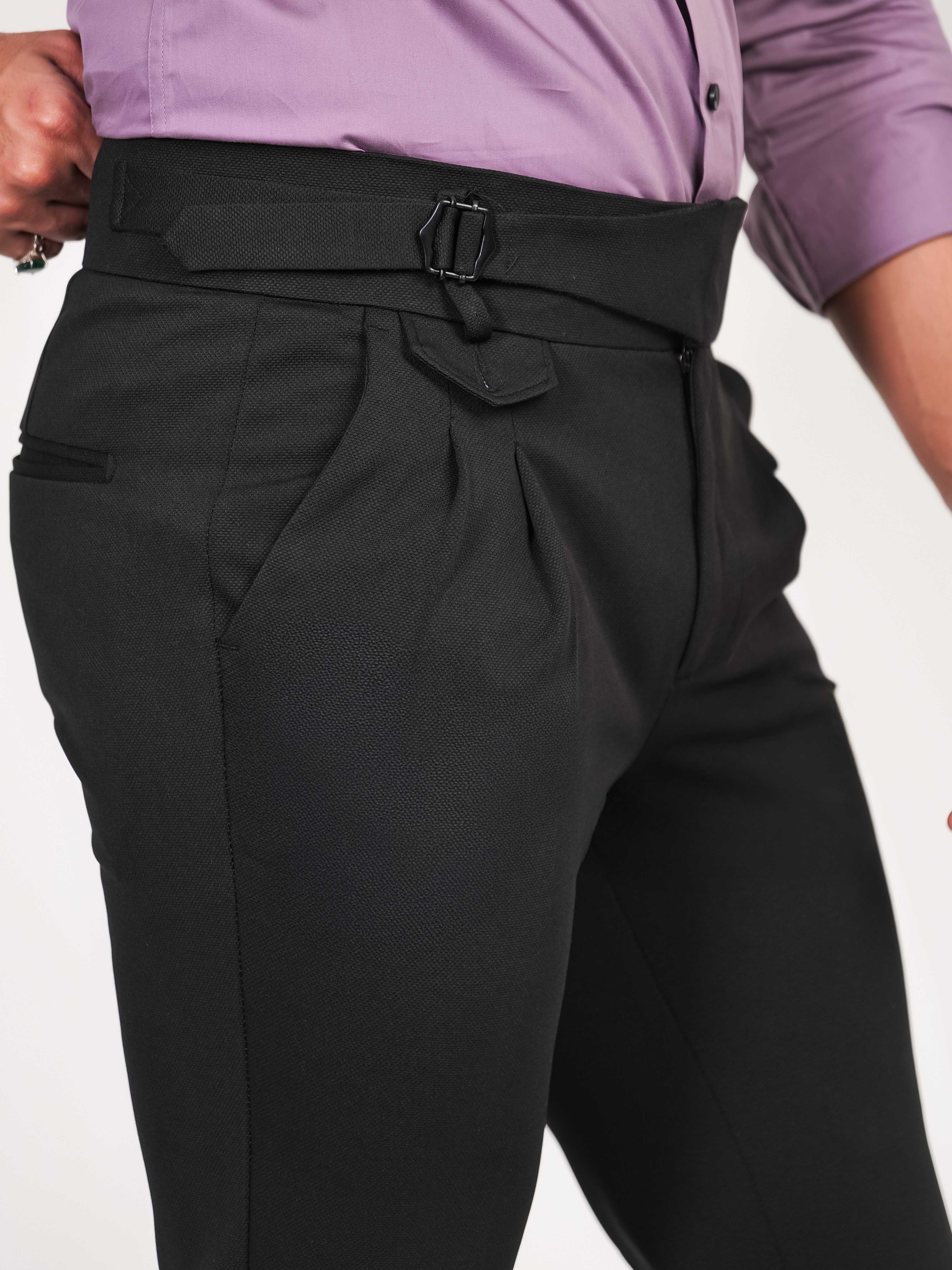 Foomer Formal Dark Black Trouser Pant For Men's - Image 7