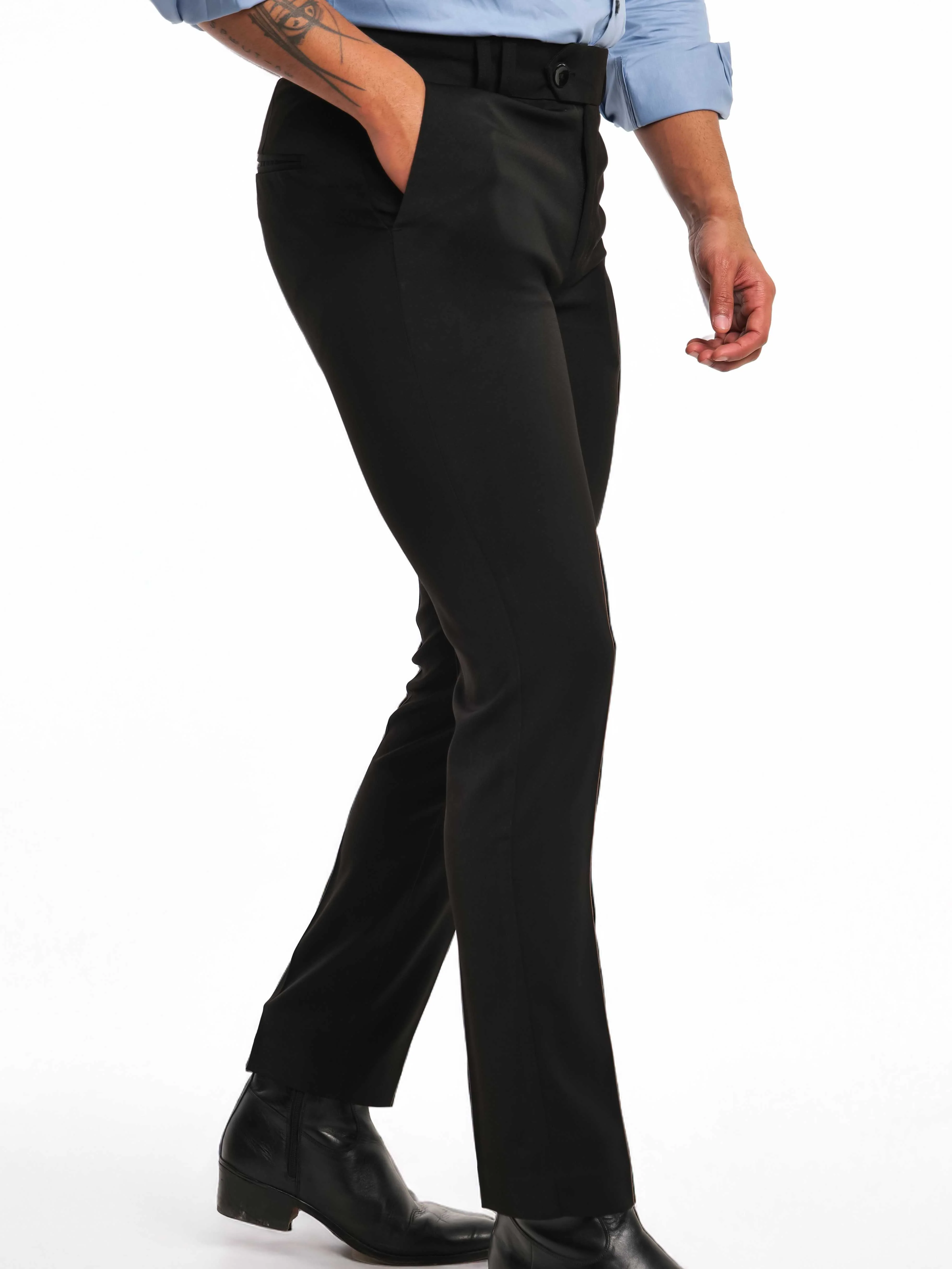 Foomer Formal Dark Black Trouser Pant For Men's - Image 4