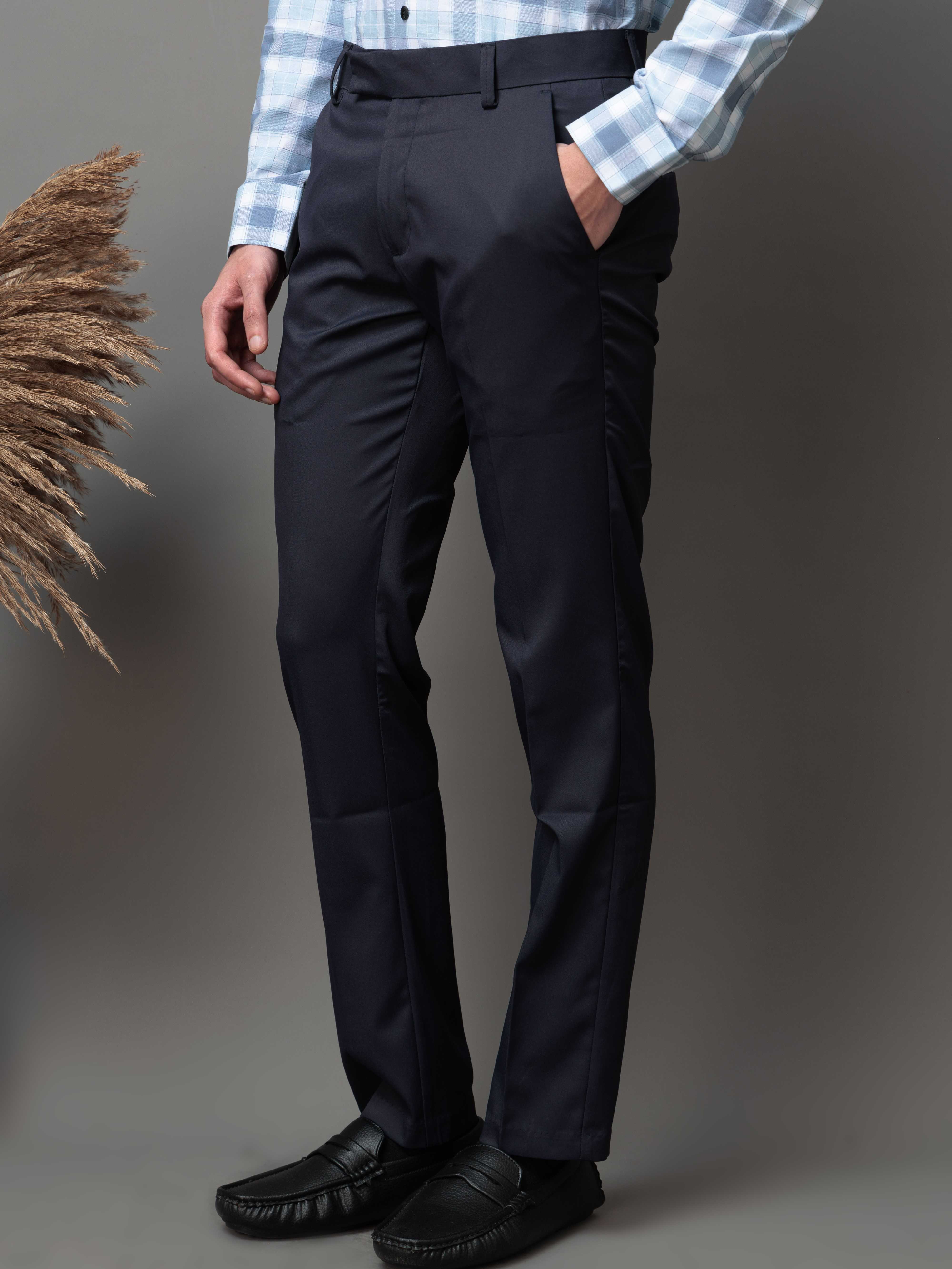 Foomer Formal Navy Pant For Men's - Image 9