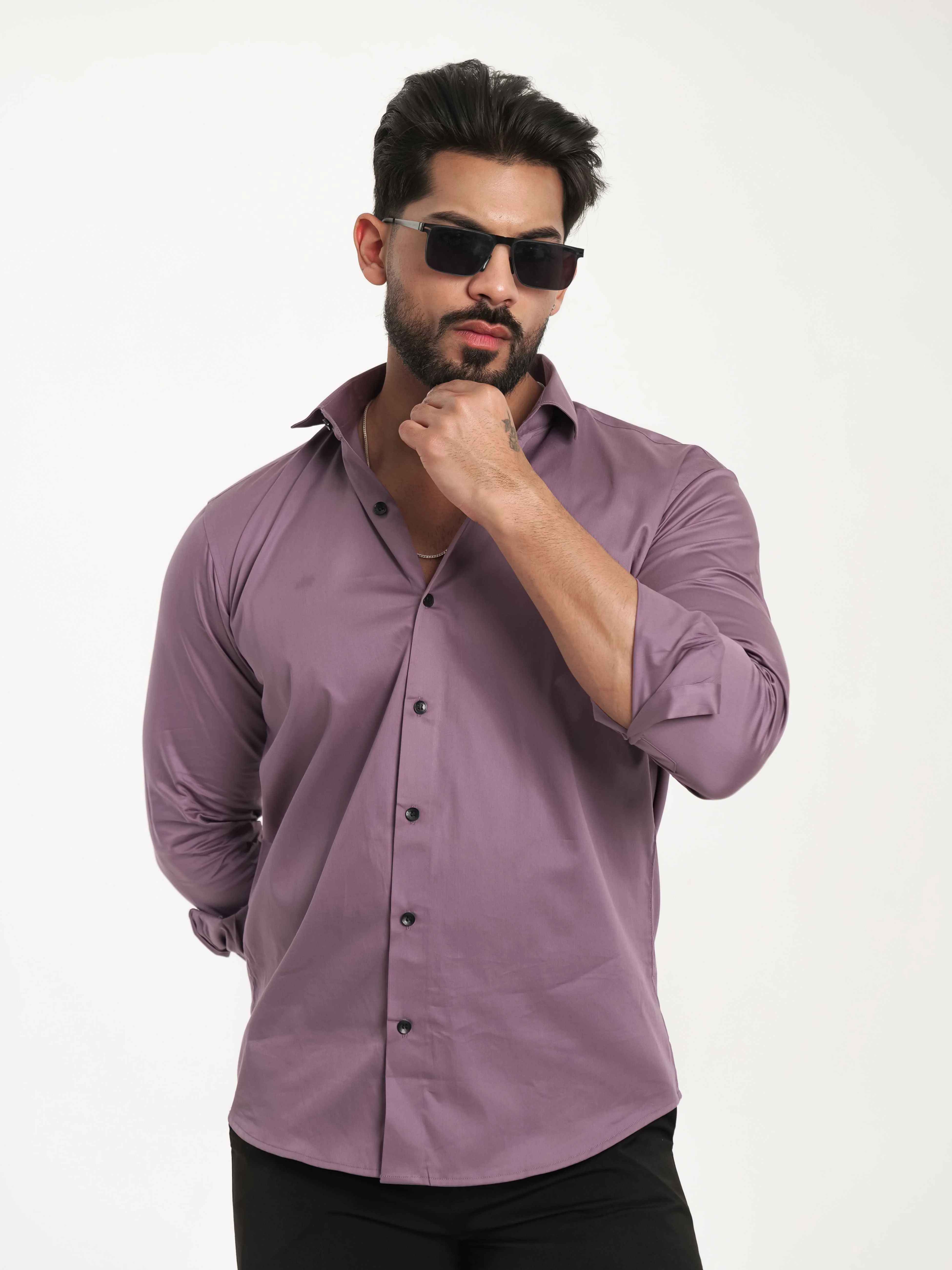 FOOMER FORMY MAGENTA LUXURY SATIN SHIRT FOR MEN'S - Image 3
