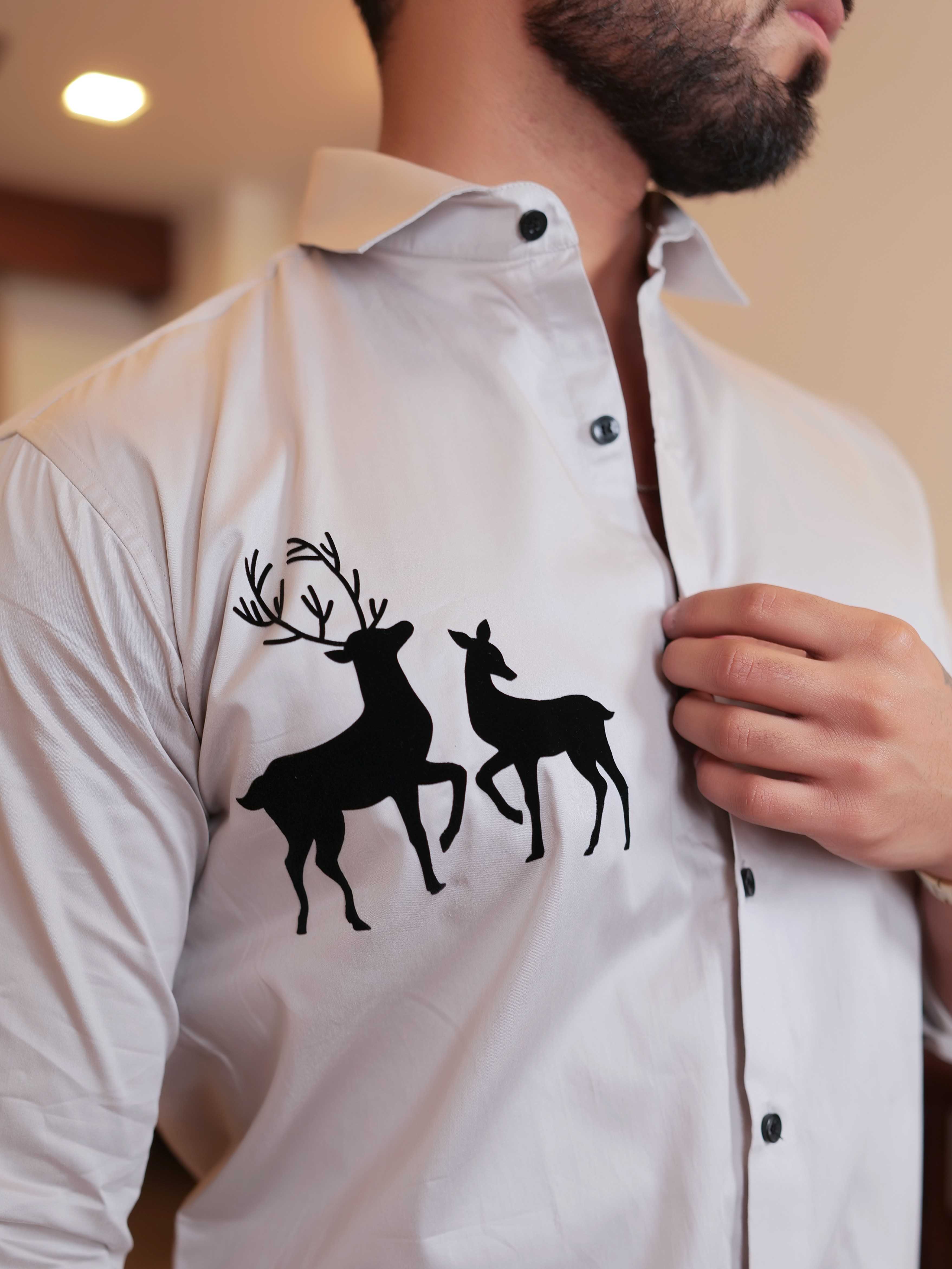 FOOMER GREY DEER DESIGNER SHIRT FOR MEN'S - Image 2