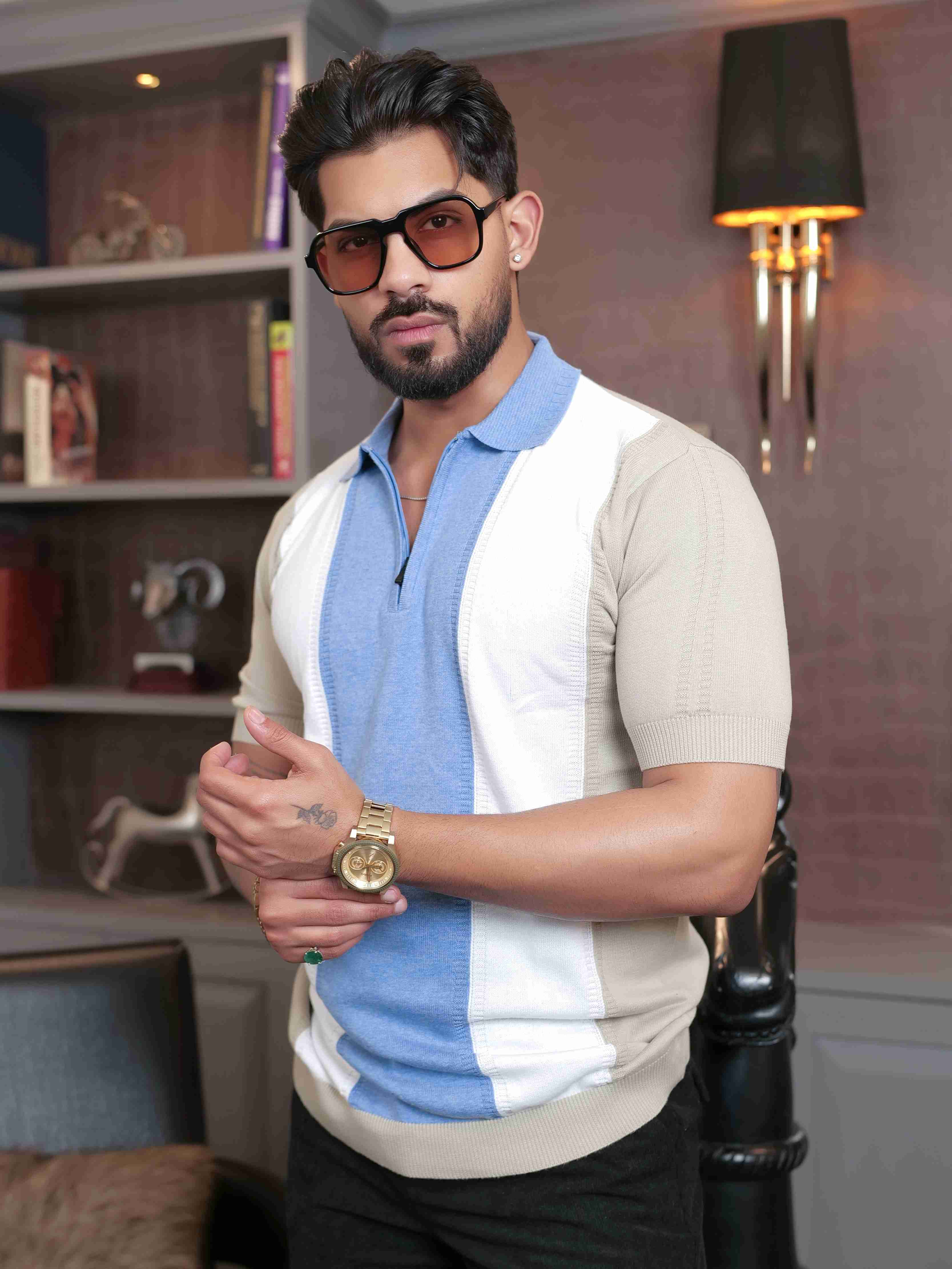 FOOMER MULTICOLOR HALF SLEEVE KNITED TSHIRT FOR MEN'S - Image 7