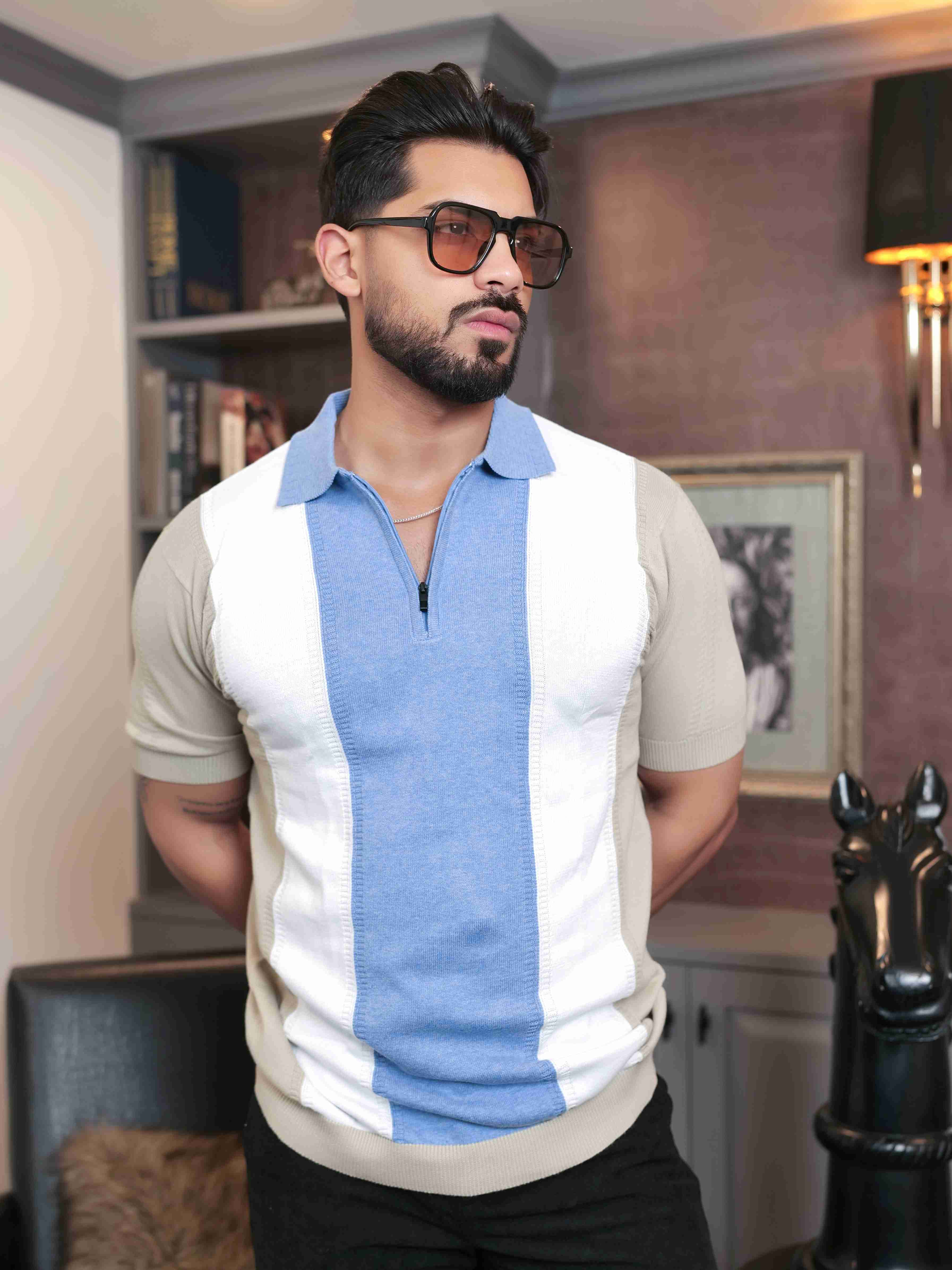 FOOMER MULTICOLOR HALF SLEEVE KNITED TSHIRT FOR MEN'S - Image 8