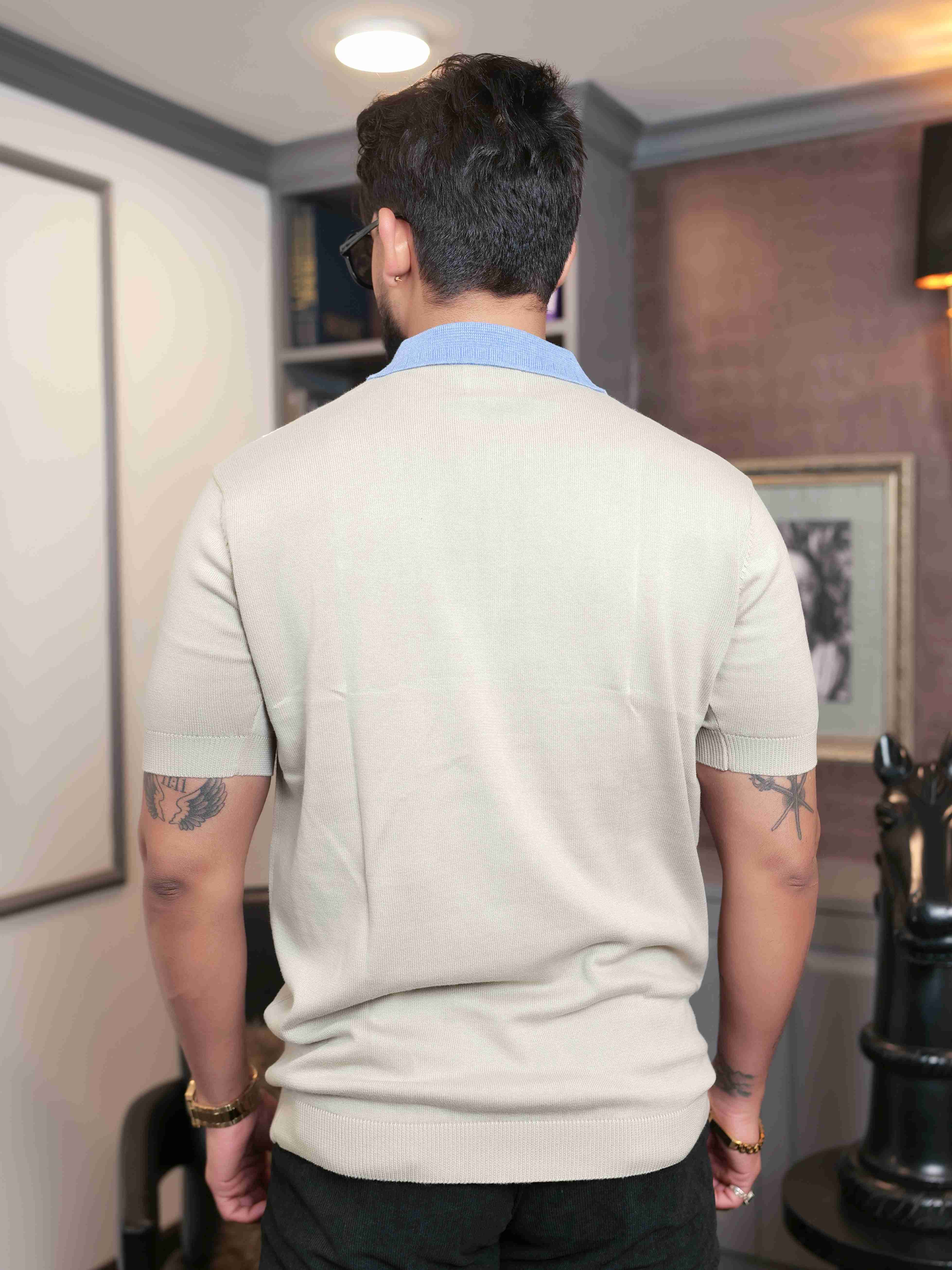 FOOMER MULTICOLOR HALF SLEEVE KNITED TSHIRT FOR MEN'S - Image 9