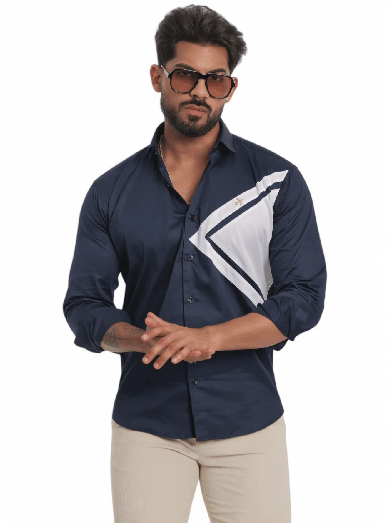 FOOMER NAVY CUT N SEW DESIGNER SHIRT FOR MEN'S - Image 6