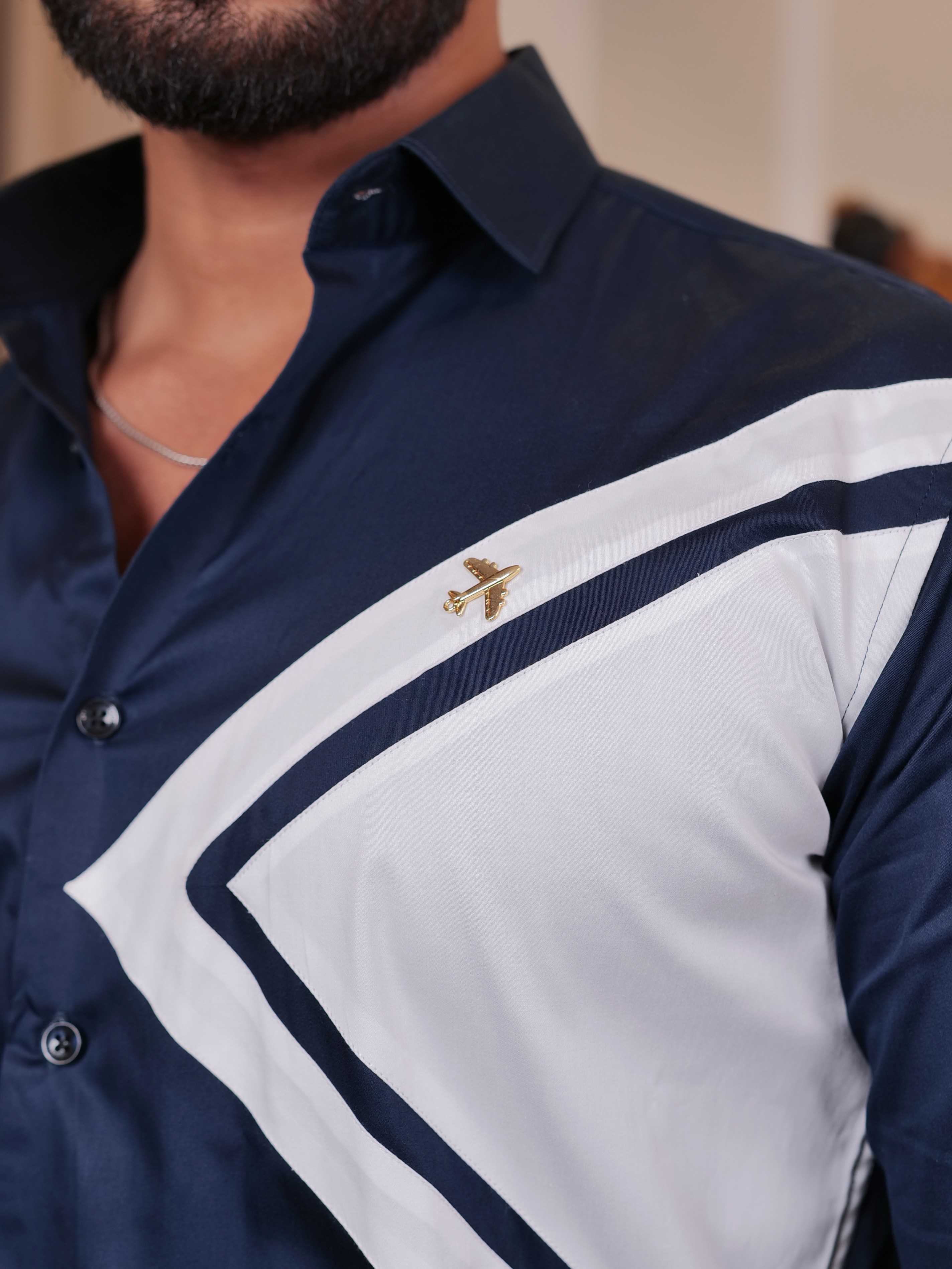 FOOMER NAVY CUT N SEW DESIGNER SHIRT FOR MEN'S - Image 9