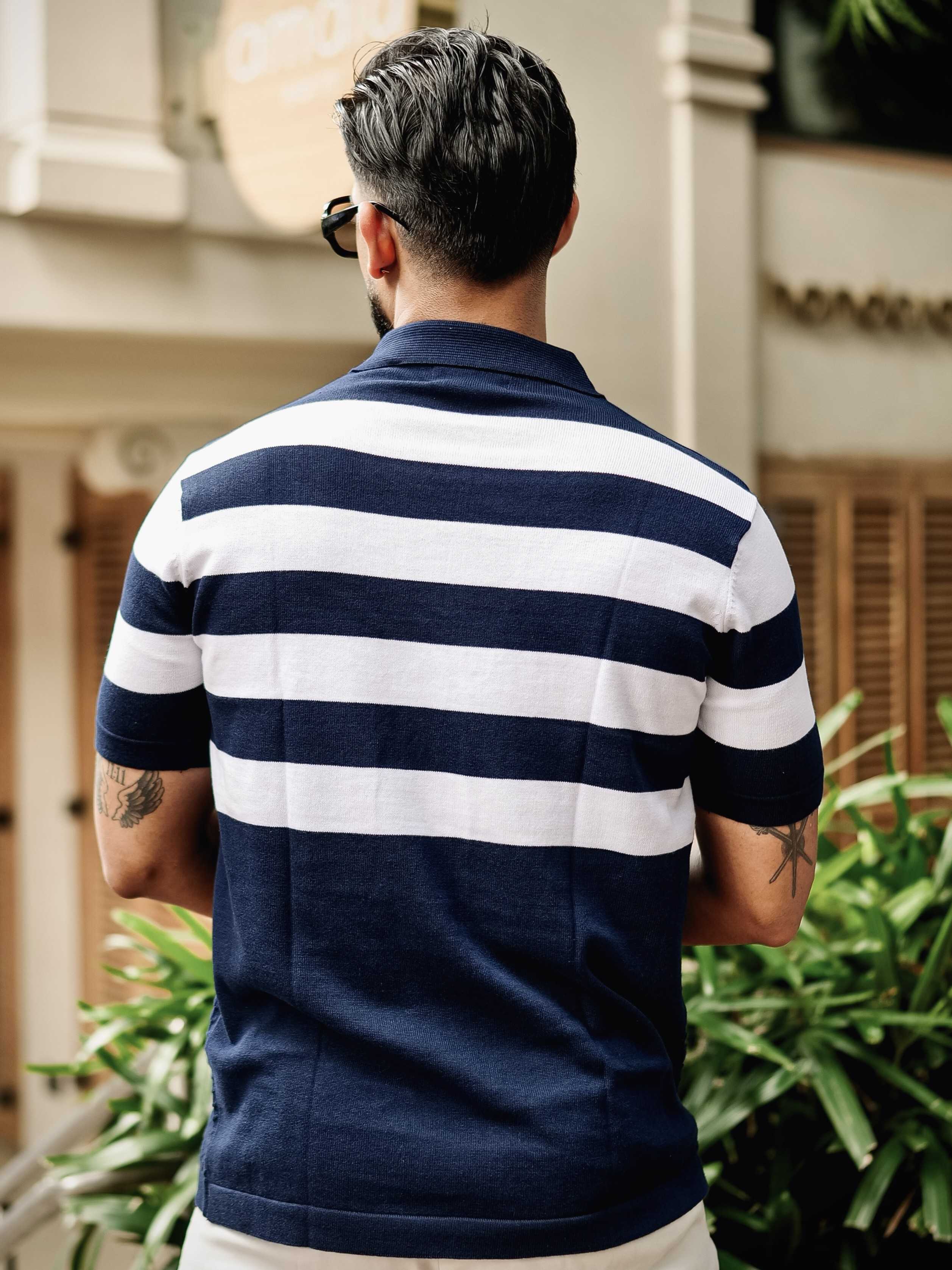FOOMER NAVY HALF SLEEVE KNITTED TSHIRT FOR MEN'S - Image 7