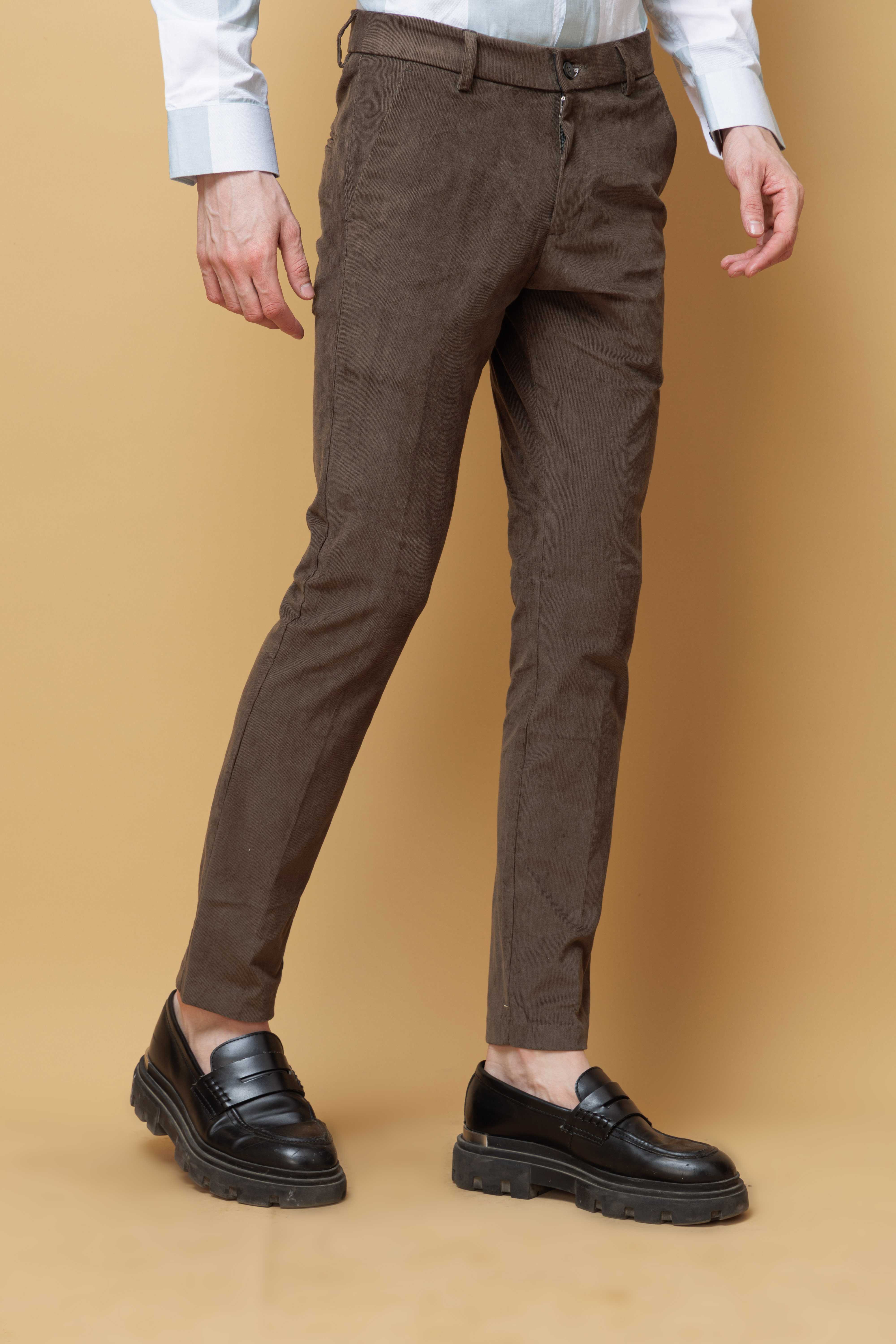 FOOMER OLIVE CORDUROY RELAXED FIT TROUSERS FOR MEN'S - Image 2