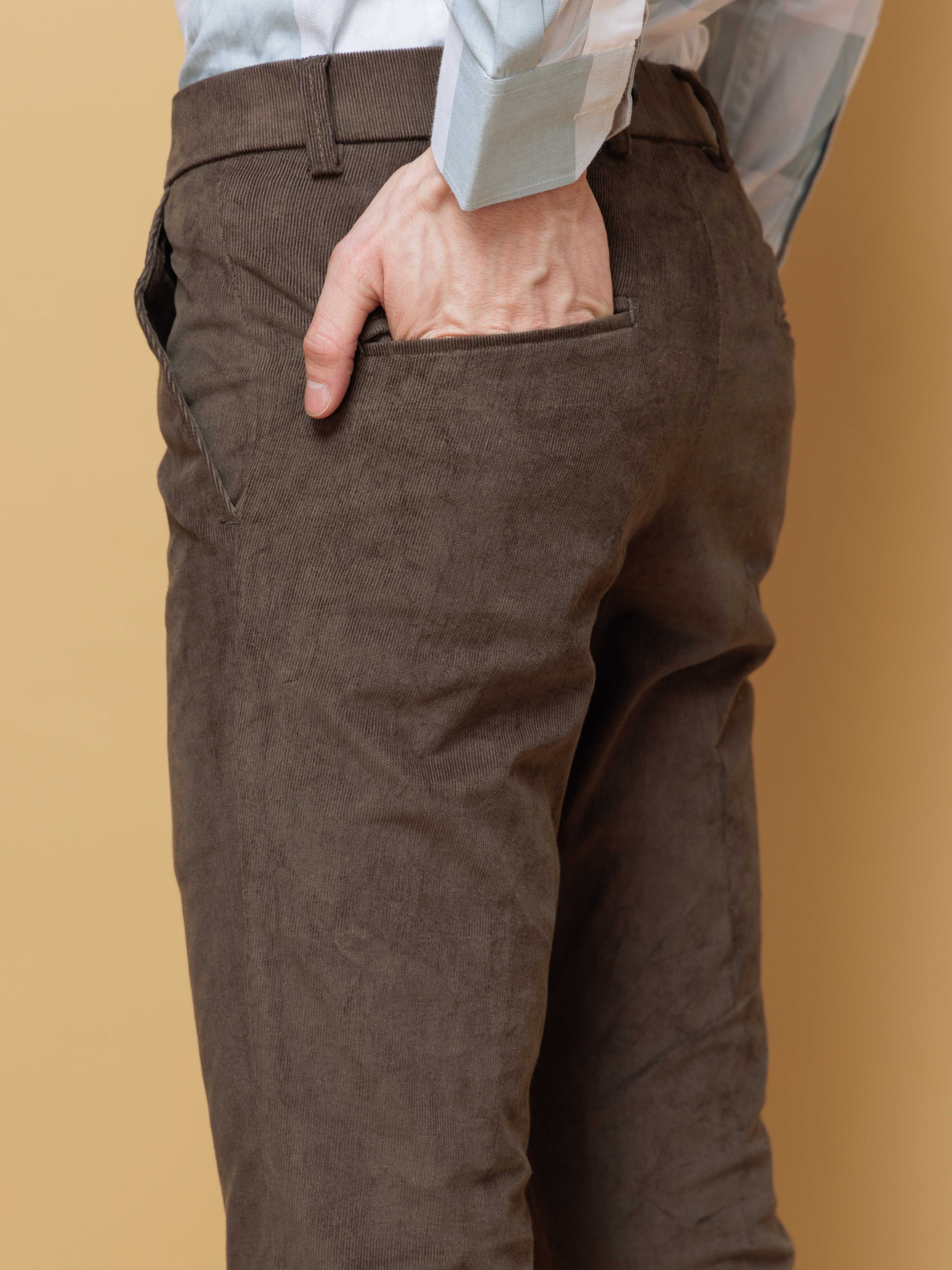 FOOMER OLIVE CORDUROY RELAXED FIT TROUSERS FOR MEN'S - Image 7