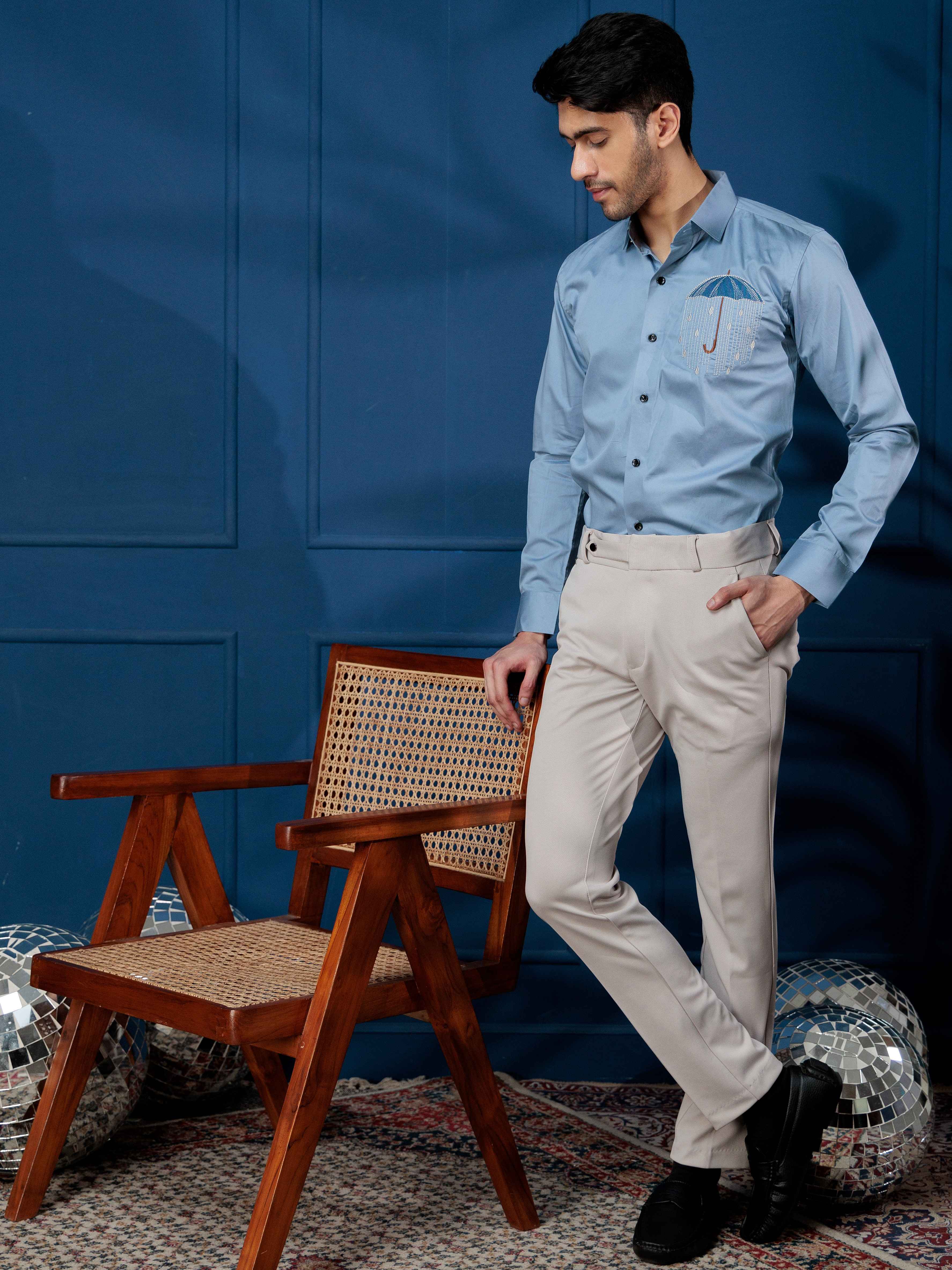 FOOMER SKY UMBRELLA EMBROIDERED PREMIUM SHIRT FOR MEN - Image 3