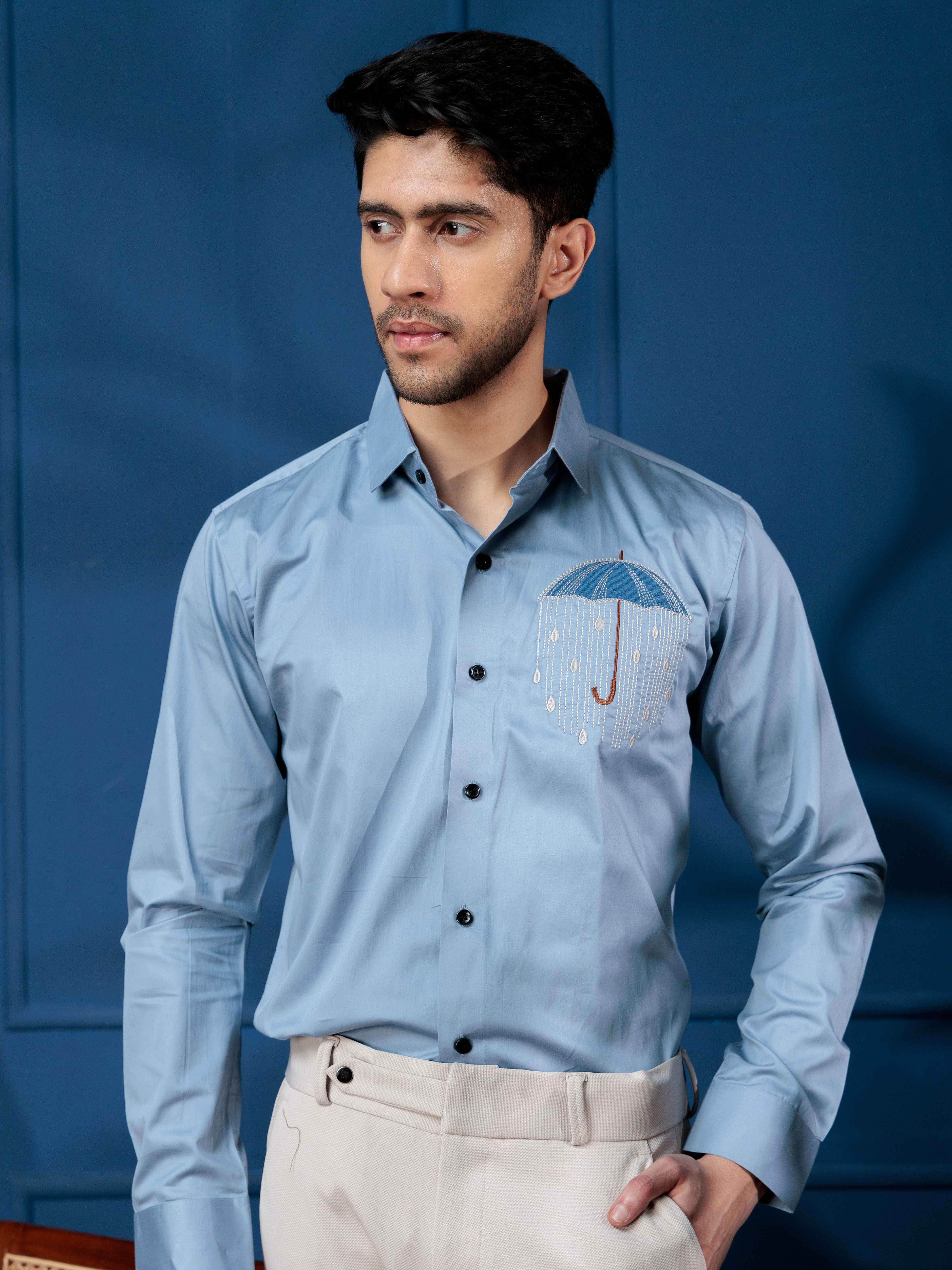 FOOMER SKY UMBRELLA EMBROIDERED PREMIUM SHIRT FOR MEN - Image 5