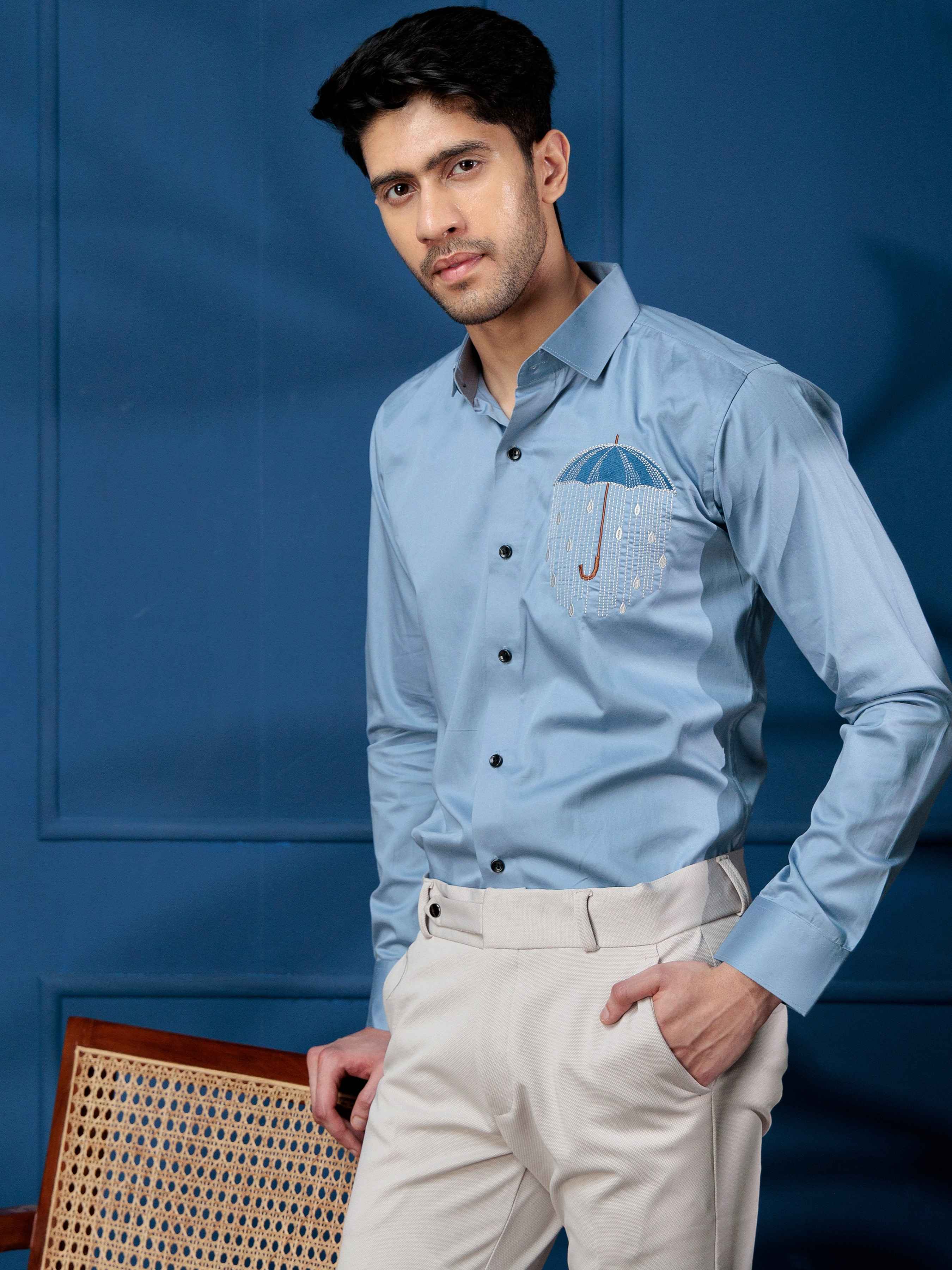 FOOMER SKY UMBRELLA EMBROIDERED PREMIUM SHIRT FOR MEN - Image 6