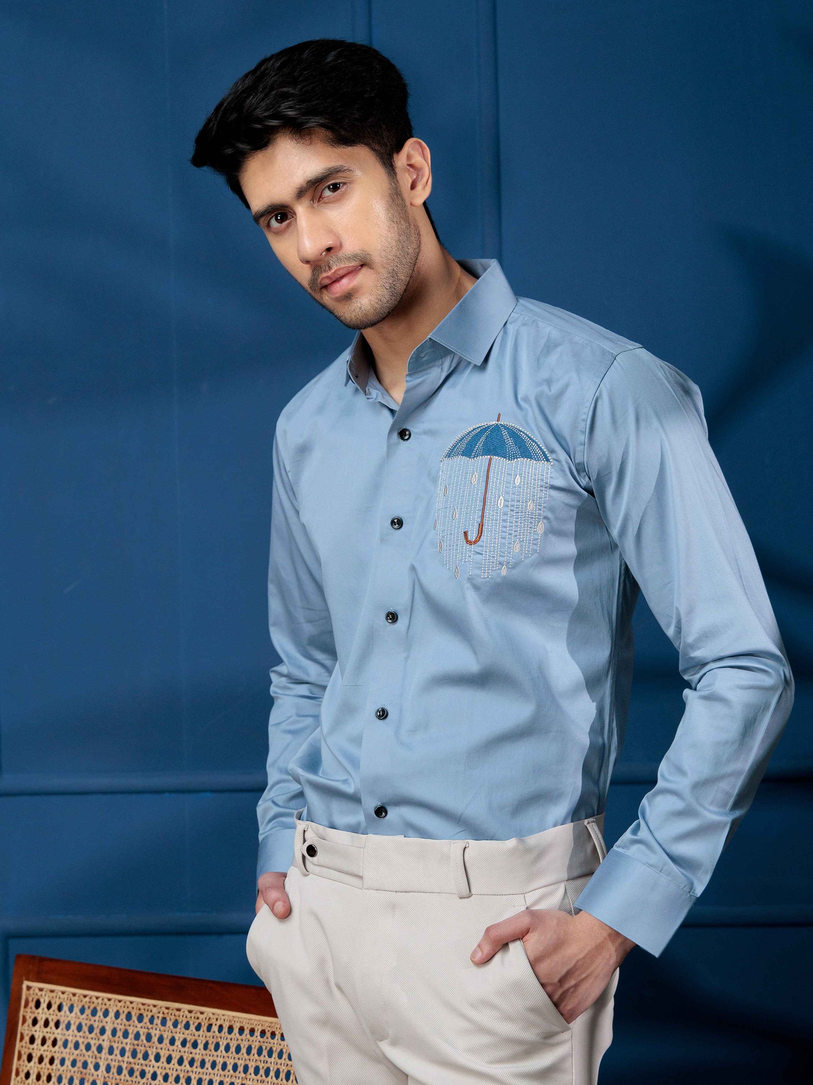 FOOMER SKY UMBRELLA EMBROIDERED PREMIUM SHIRT FOR MEN - Image 7