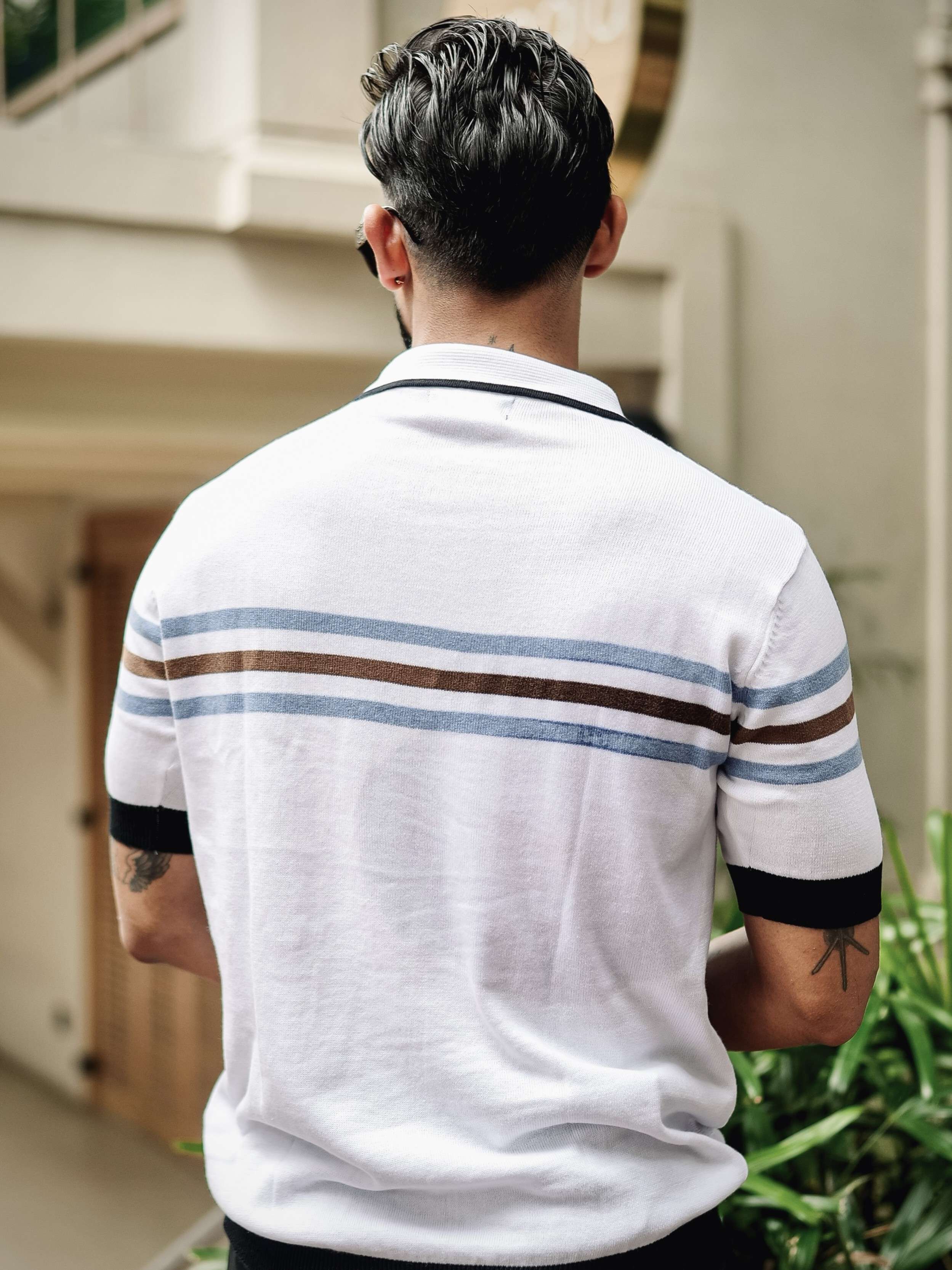 FOOMER WHITE HALF SLEEVE KNITTED TSHIRT FOR MEN'S - Image 2