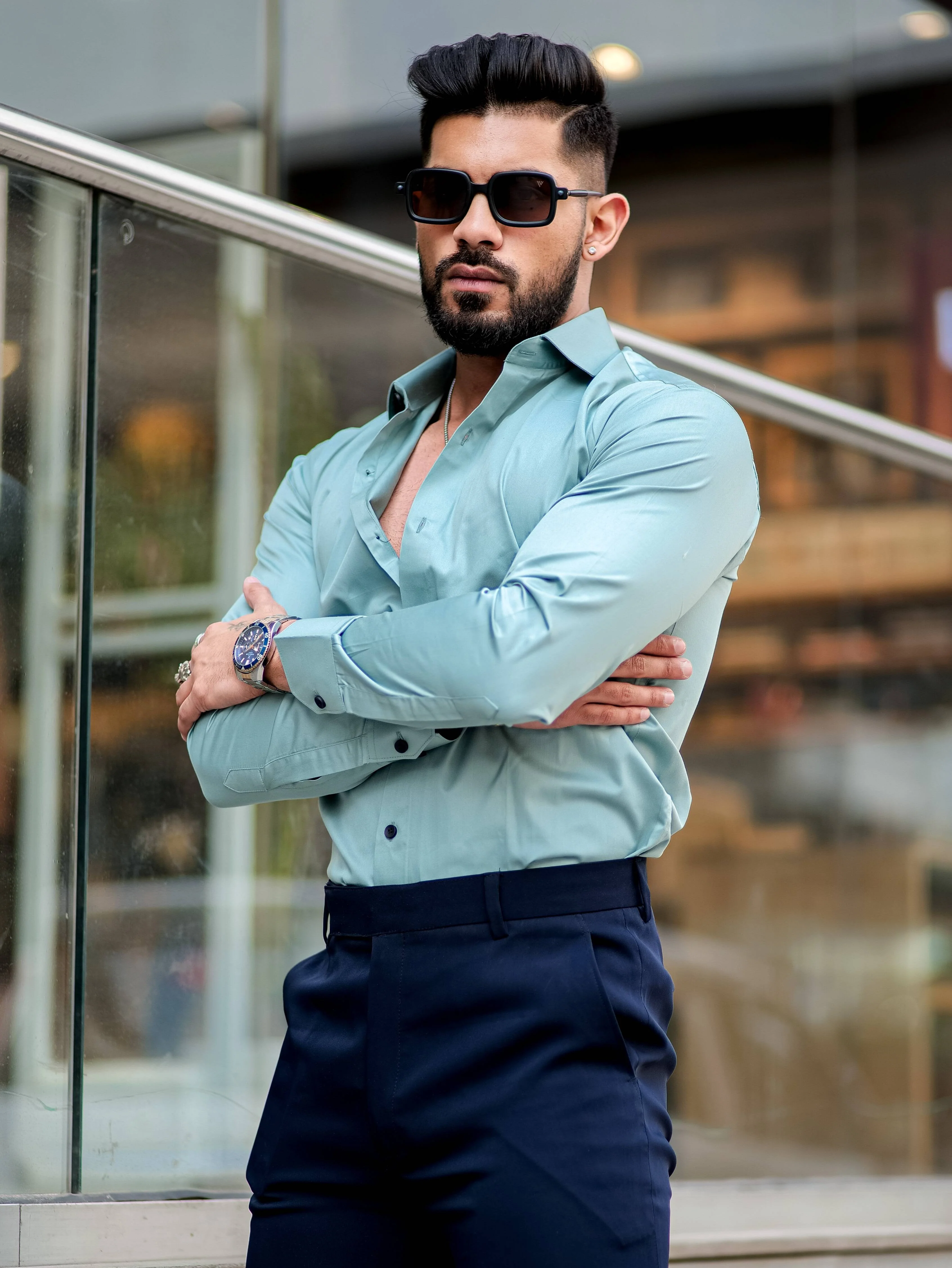 Formy Cascade Luxury Formal Satin Cotton Shirt For Men's - Image 4