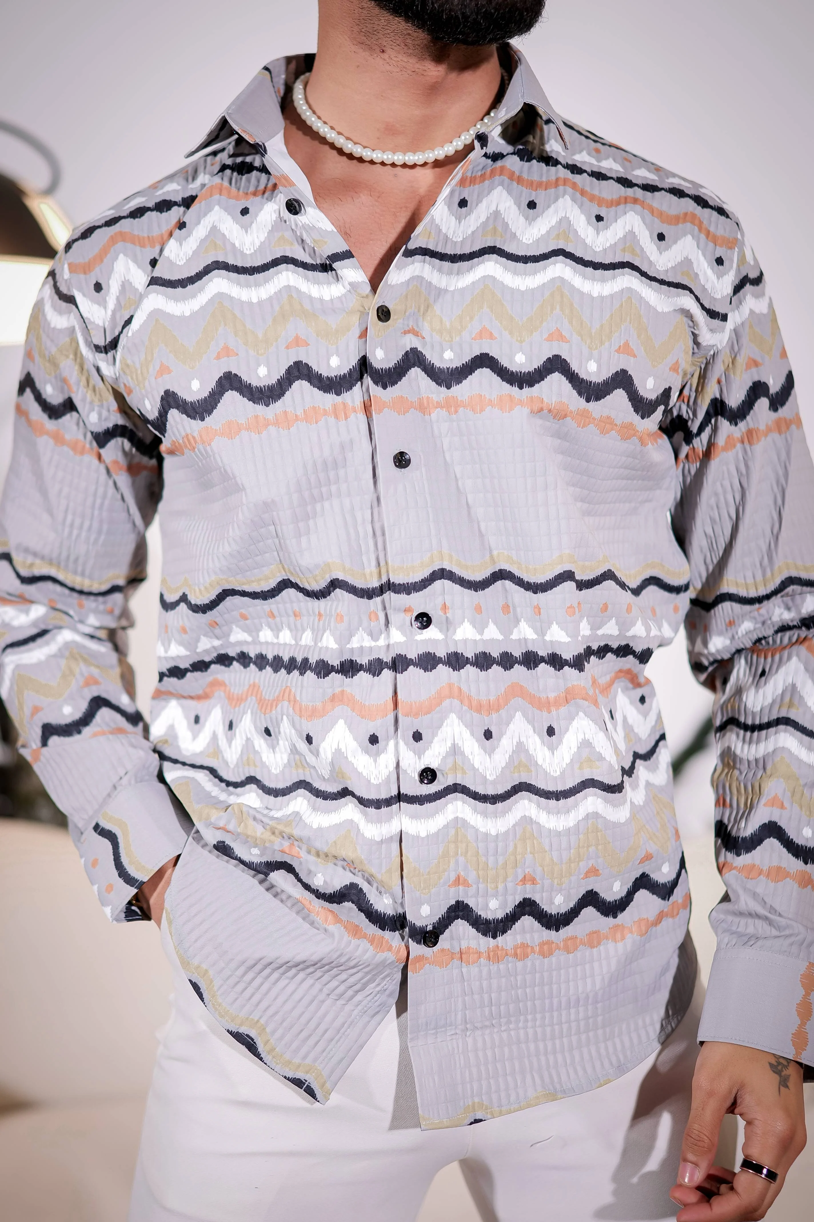 French Grey Imported Premium Shirt for Men's - Image 2