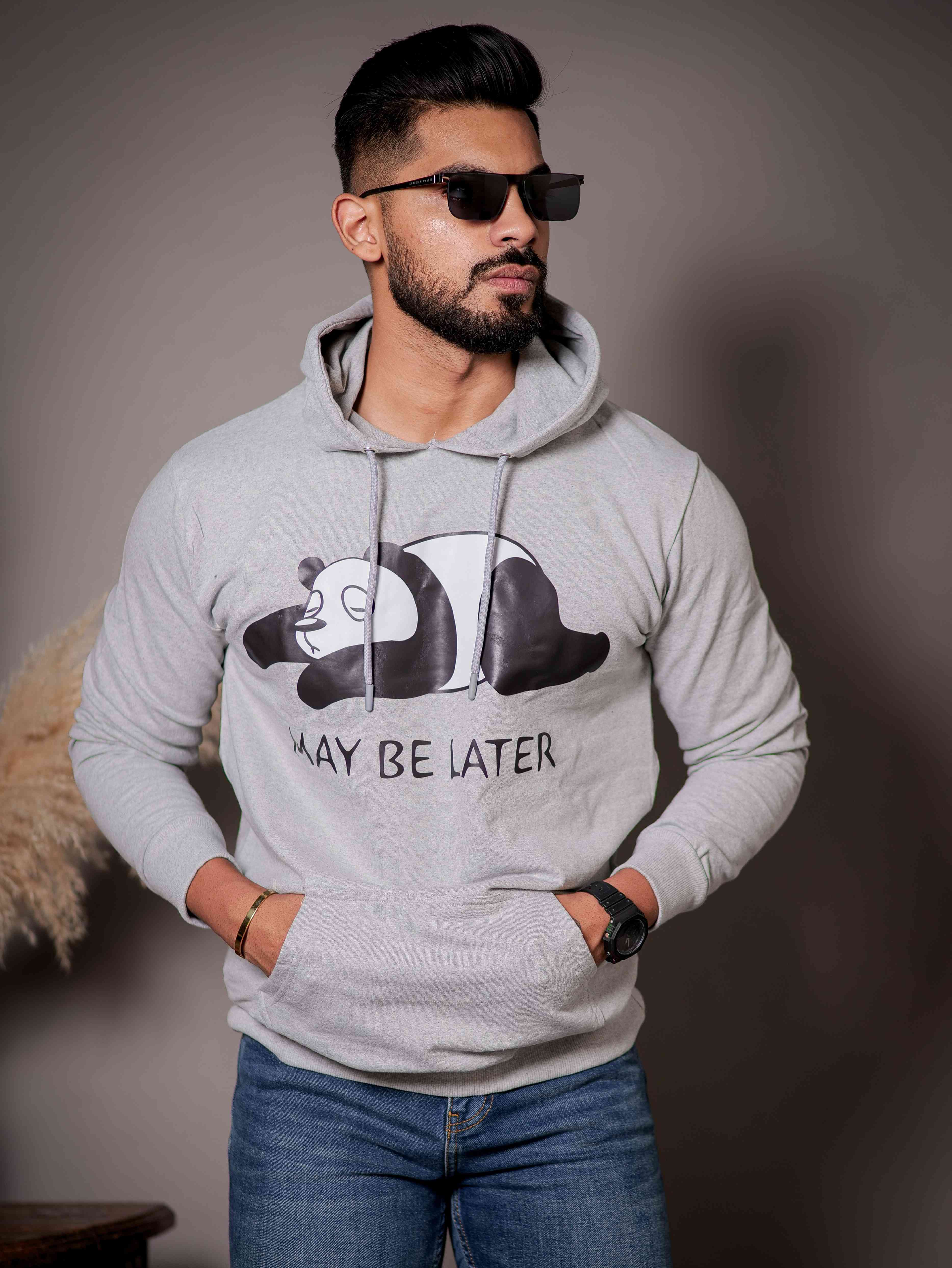 Grey Cotton Full Sleeve Hoodie - Image 5