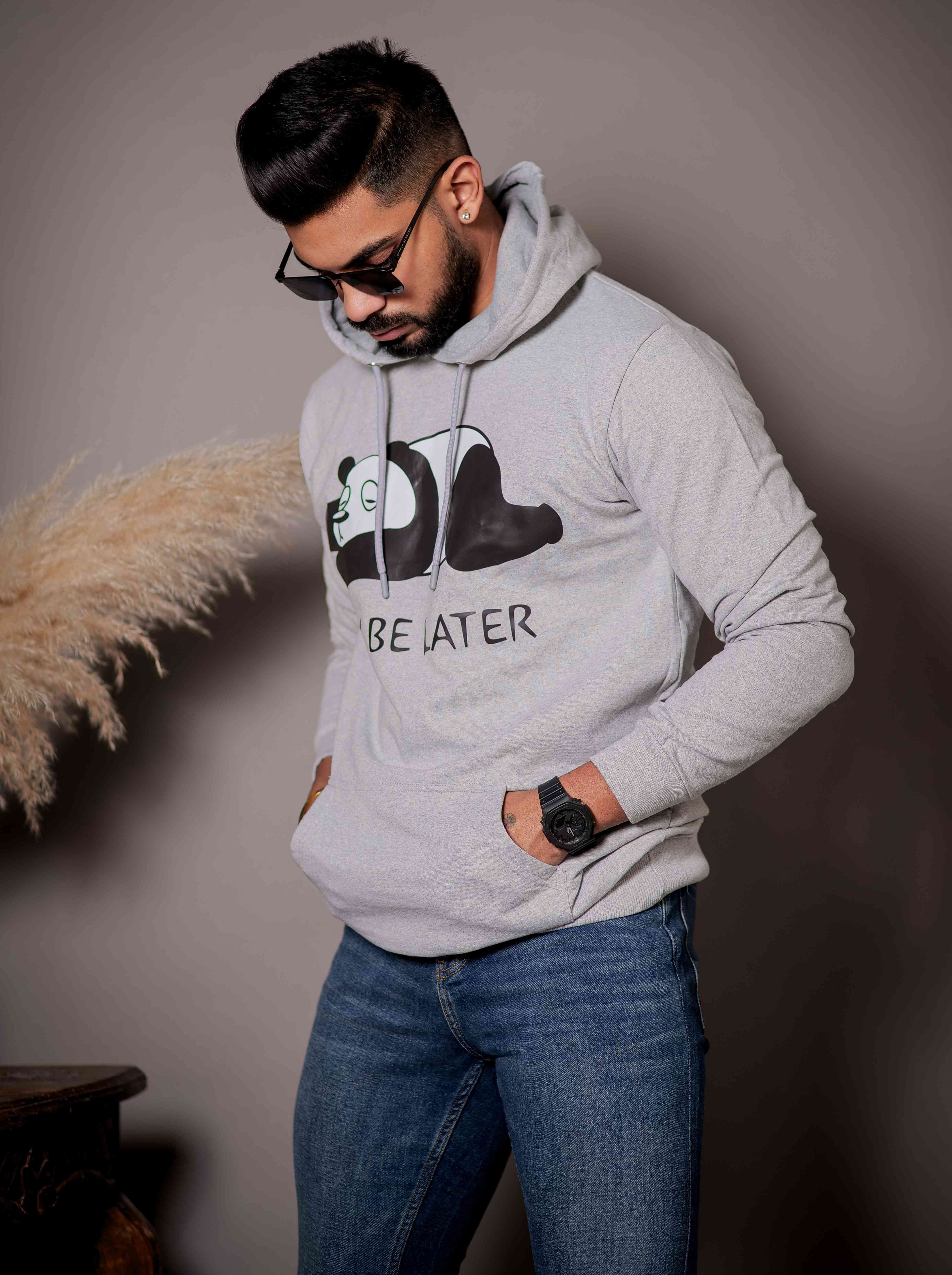 Grey Cotton Full Sleeve Hoodie - Image 6