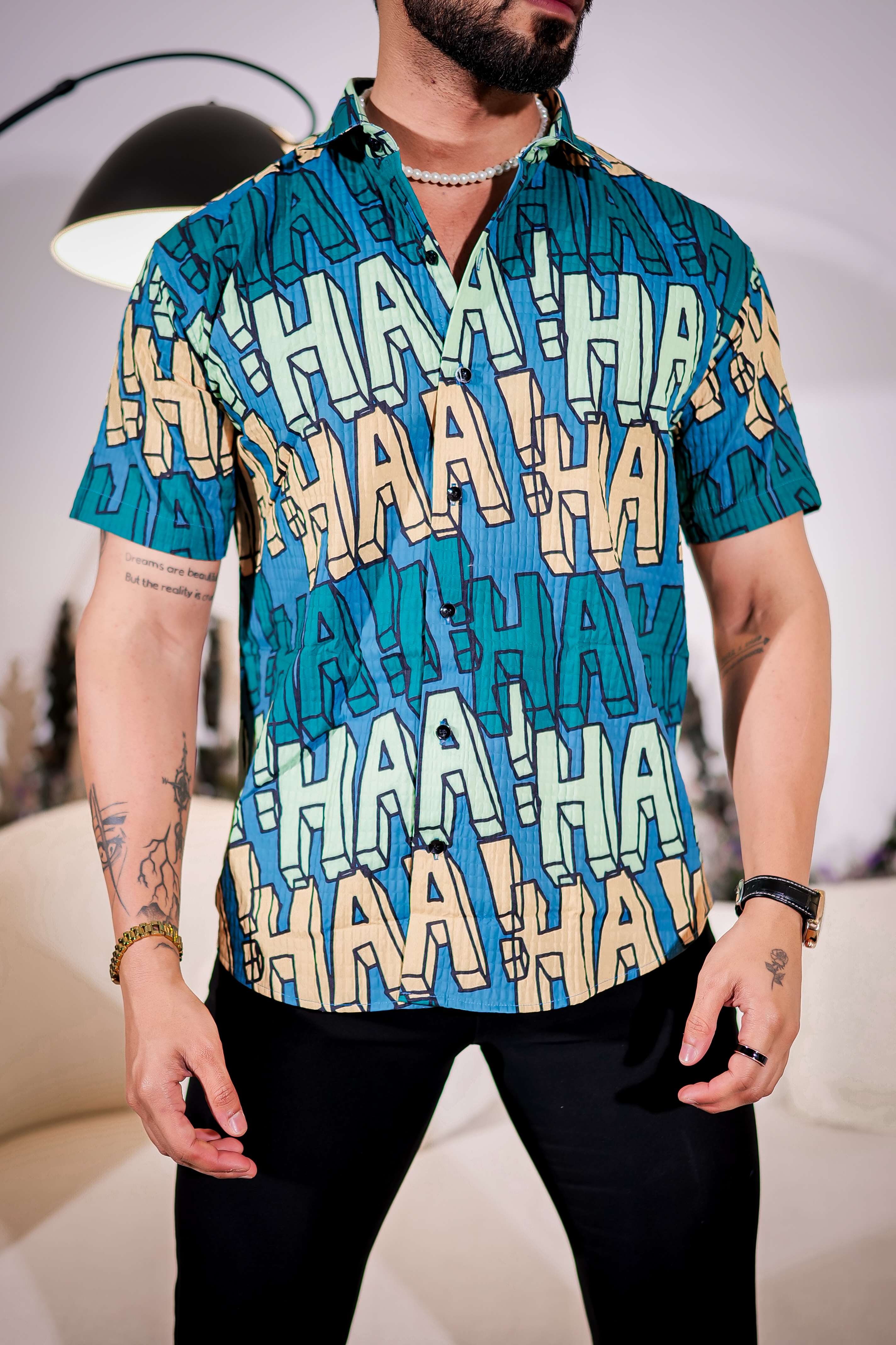 Hippie Blue Half Sleeve Imported Premium Shirt for Men's - Image 2