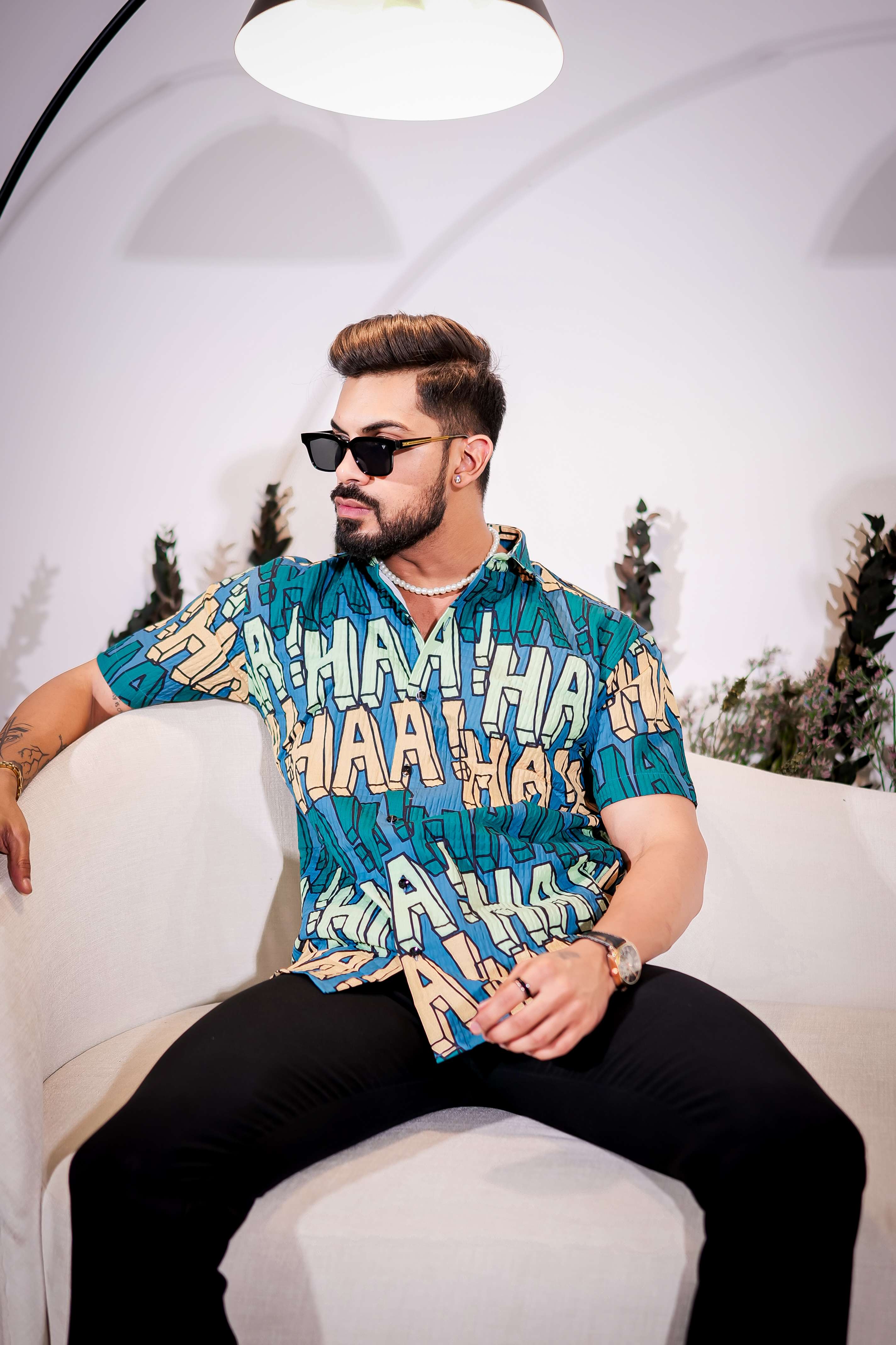 Hippie Blue Half Sleeve Imported Premium Shirt for Men's - Image 3
