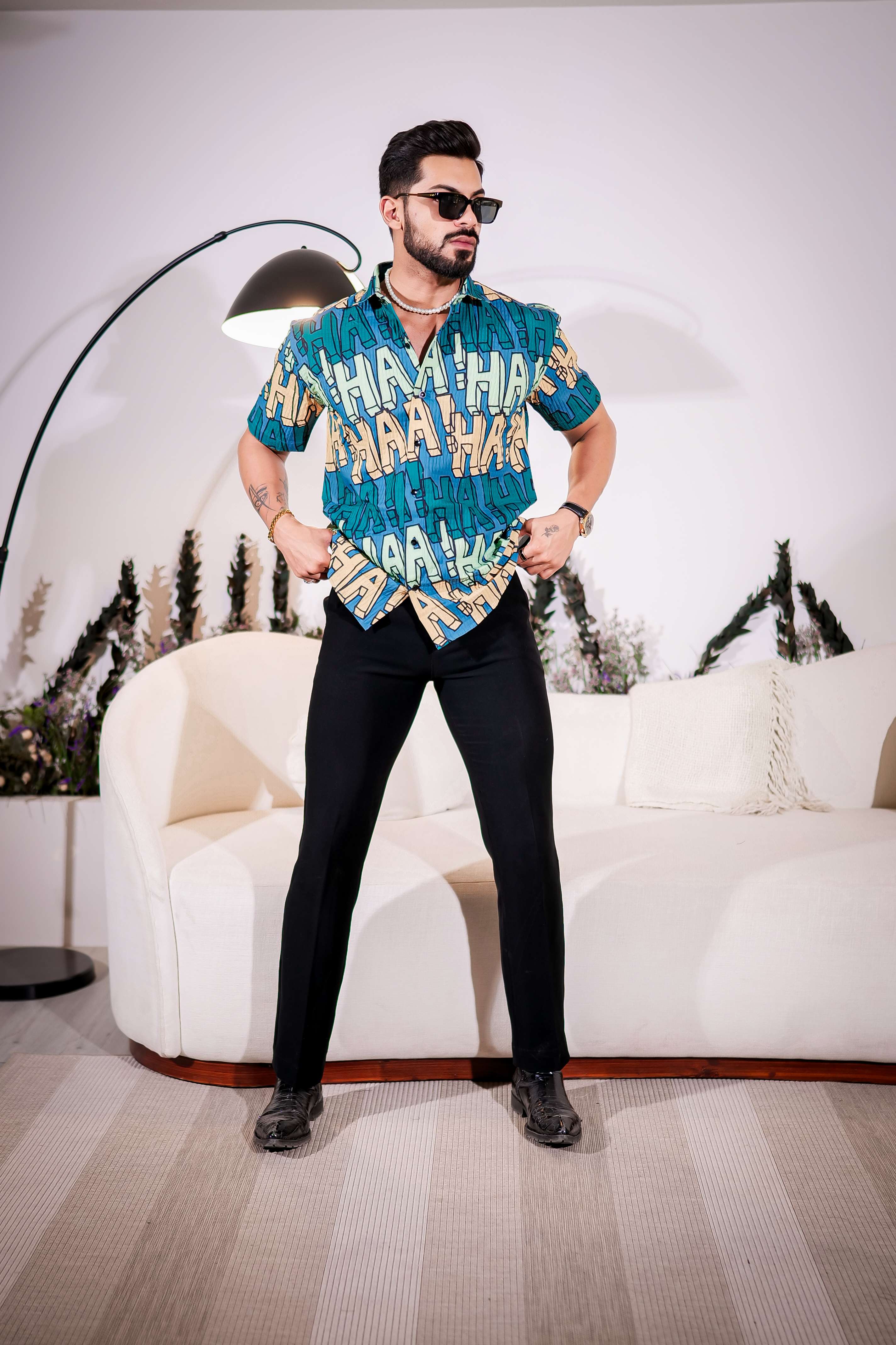 Hippie Blue Half Sleeve Imported Premium Shirt for Men's - Image 4