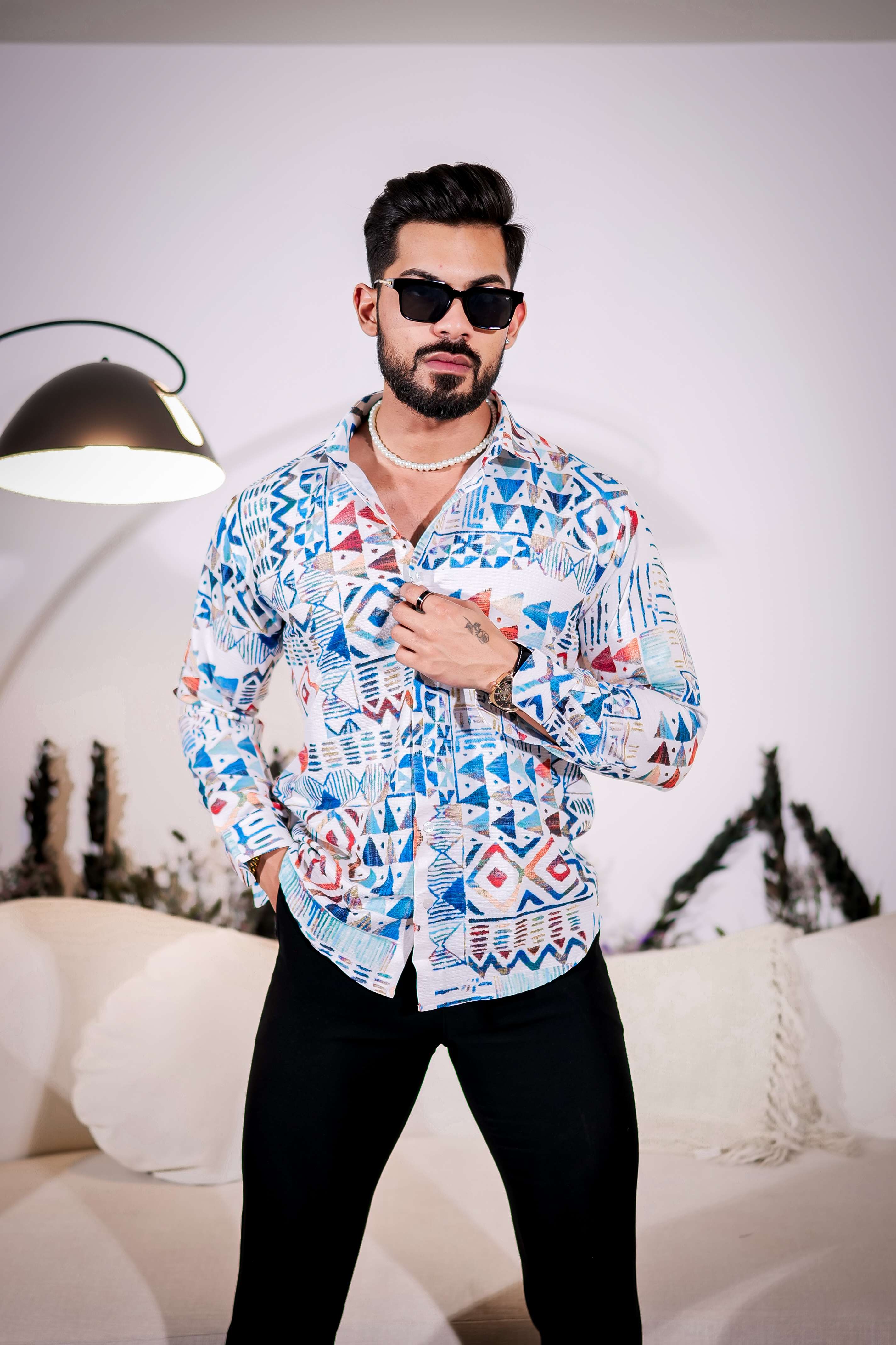Light Blue Imported Premium Shirt for Men's - Image 6