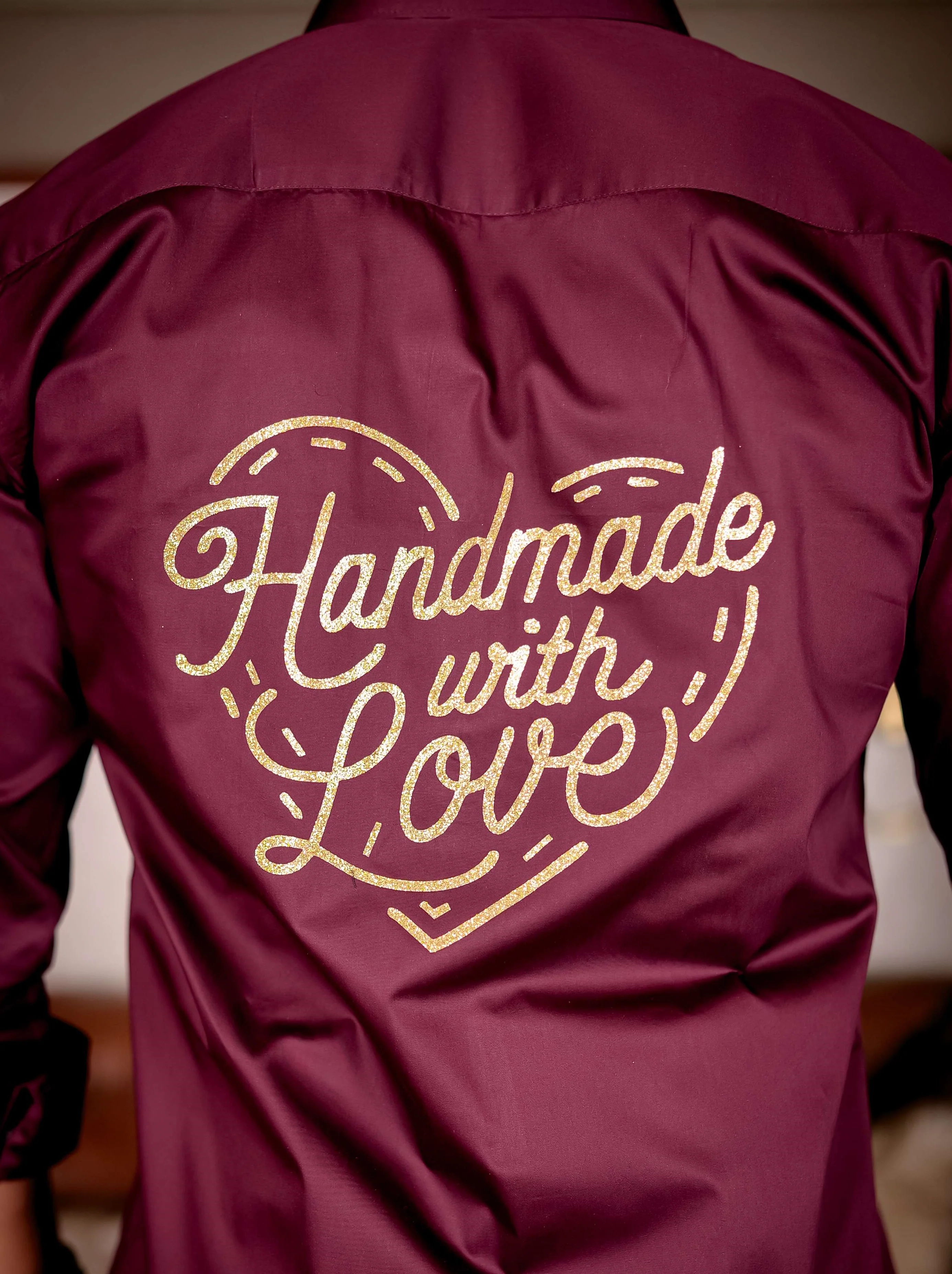 Wine Handmade Love Glitter Luxury Shirt For Men's - Image 2